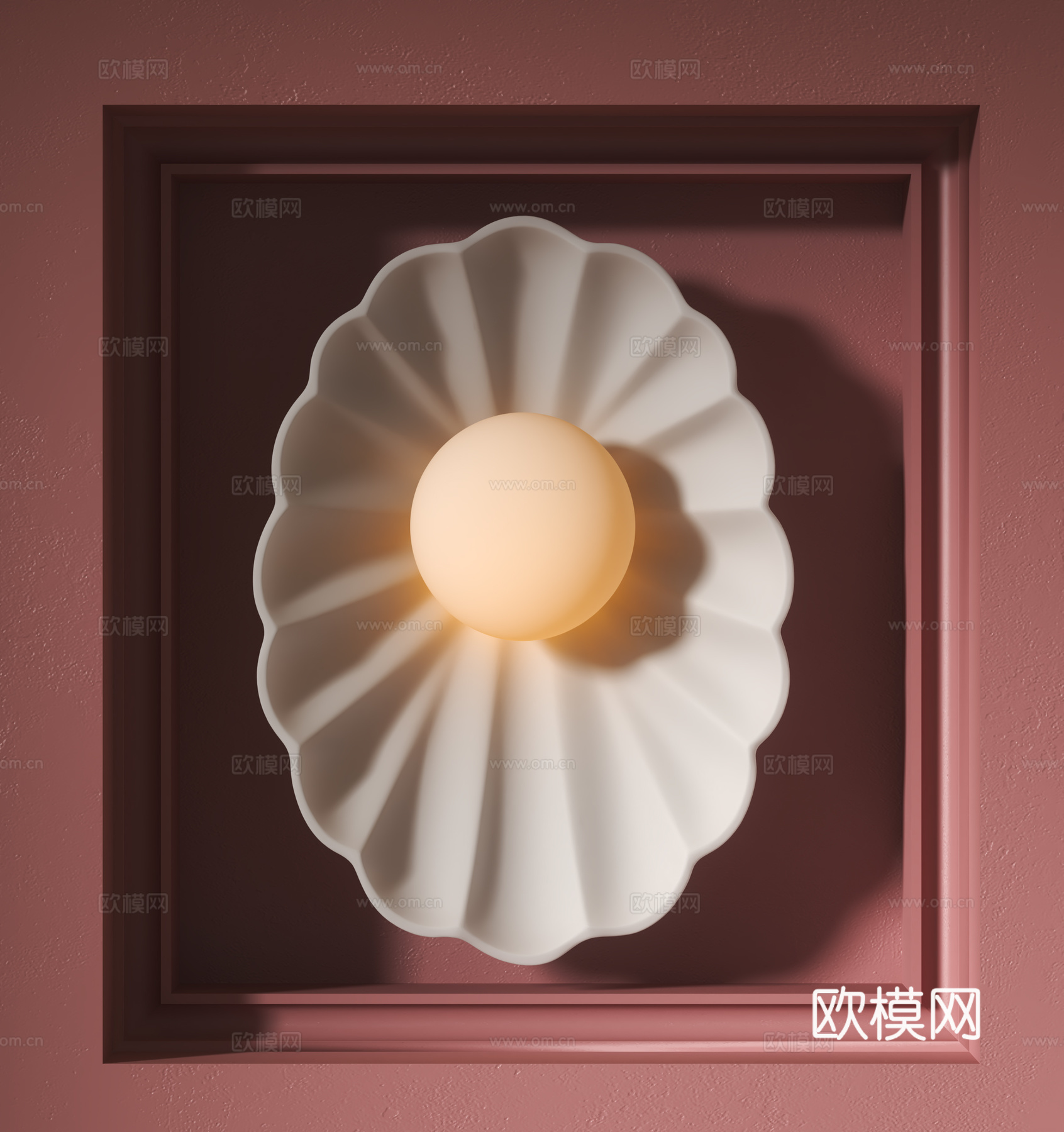 现代壁灯su模型下载（渲染图1）