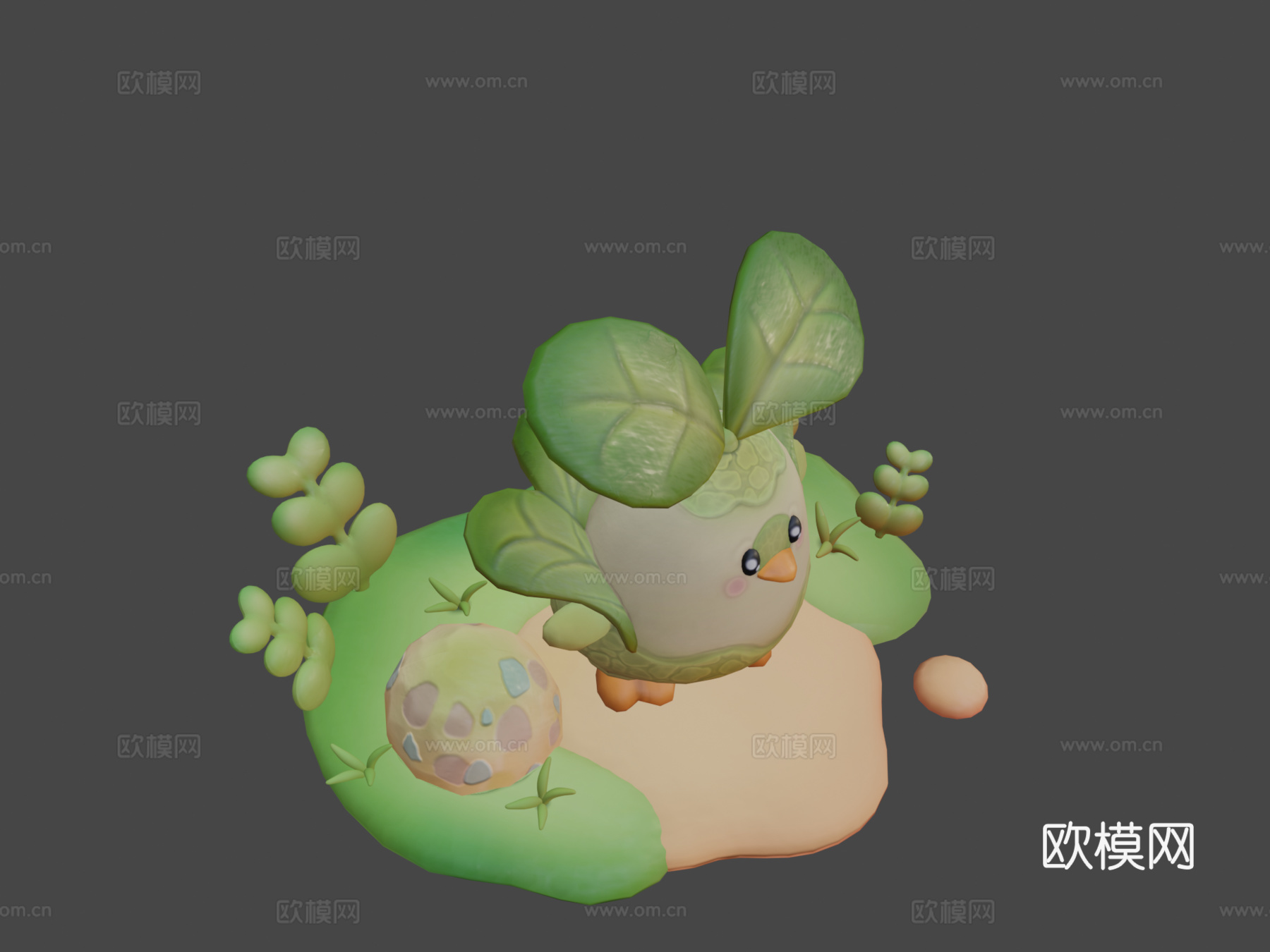 可爱白菜复活节快乐su模型