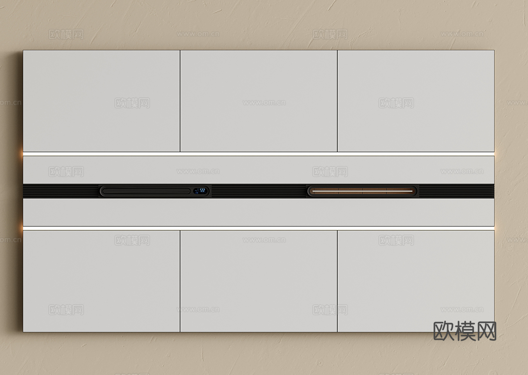 现代蜂窝大板吊顶 集成吊顶 无主灯吊顶 卫生间吊顶su模型下载（渲染图1）