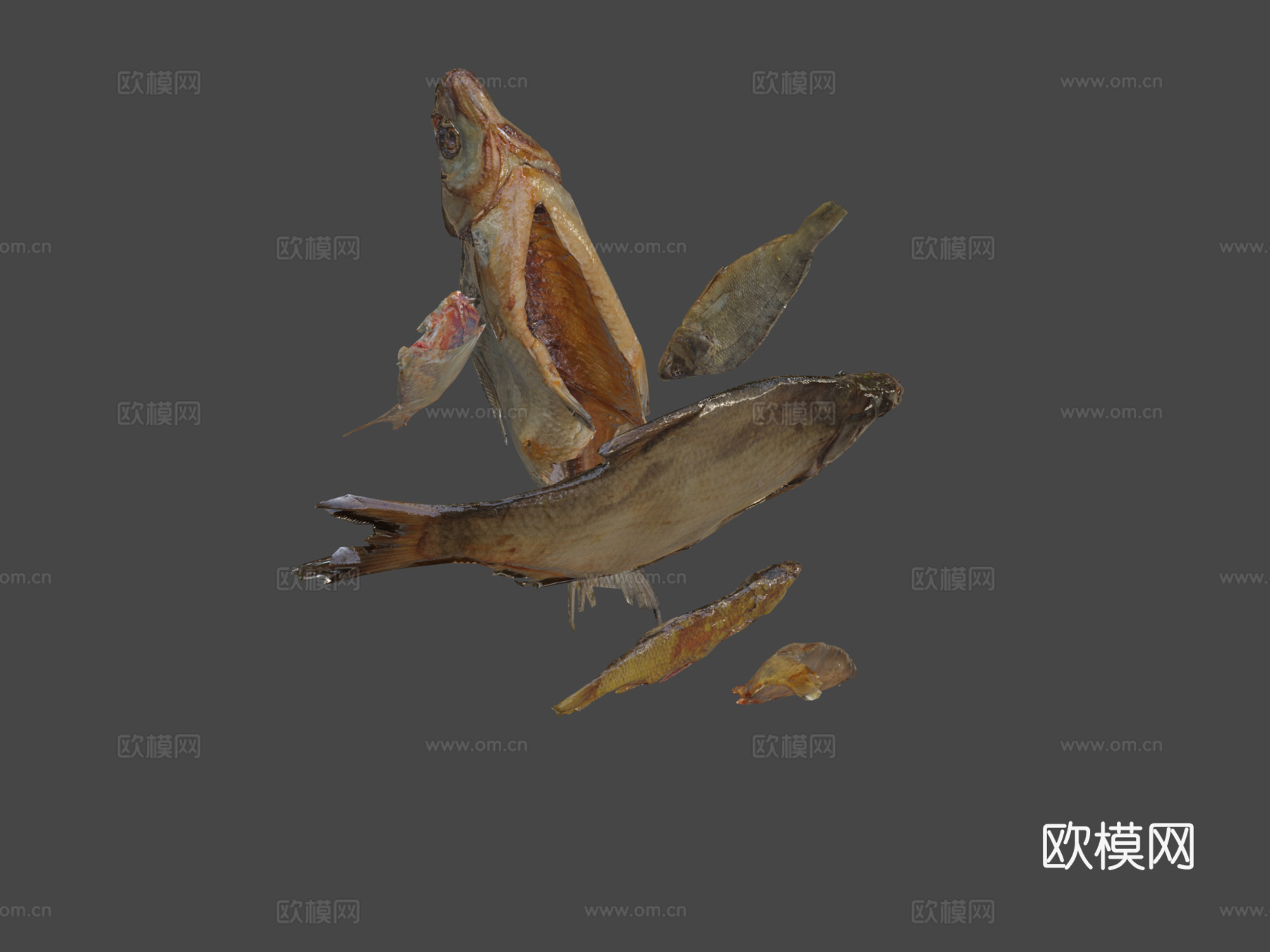 干鱼套装su模型