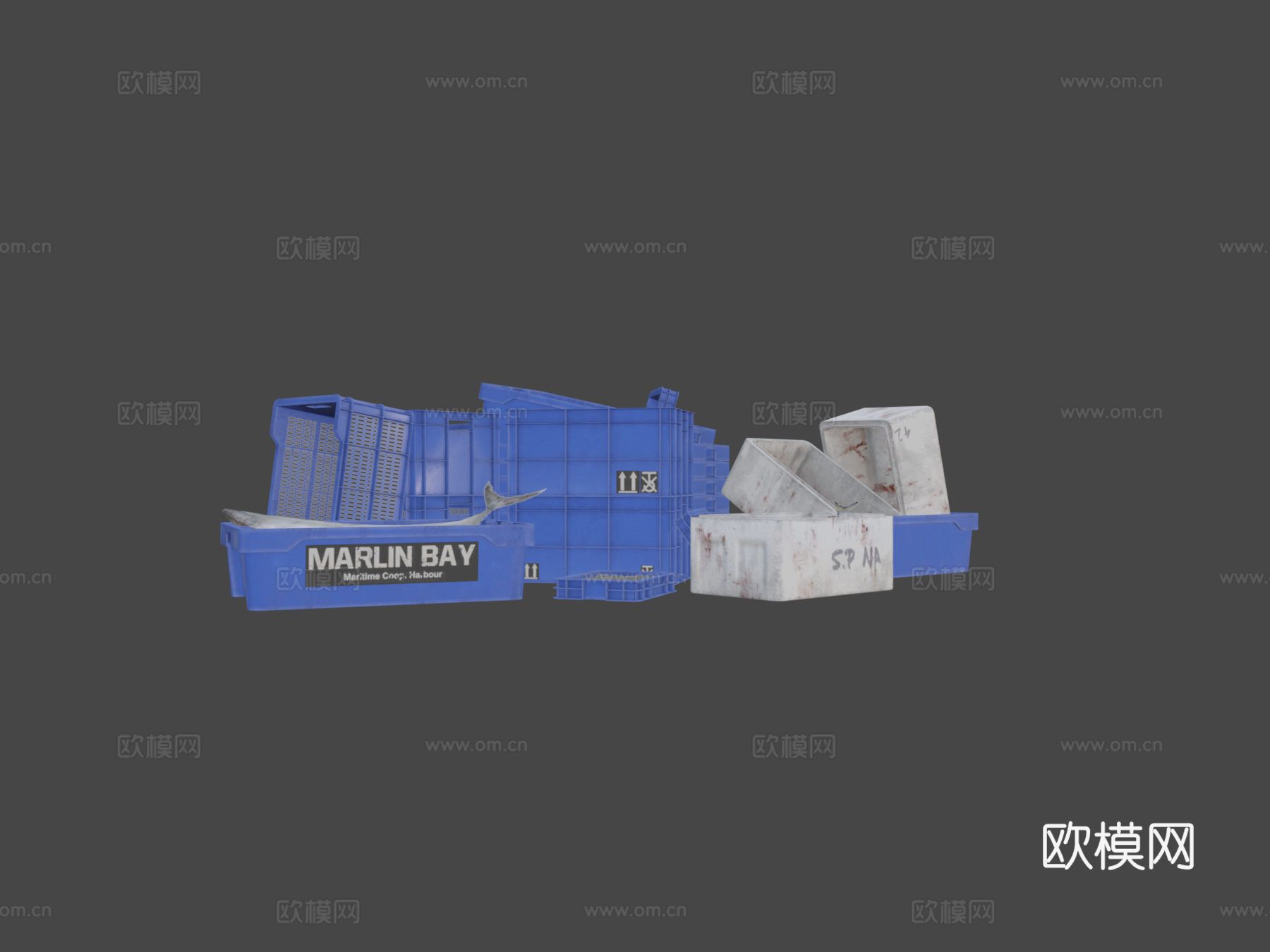 渔用塑料箱su模型