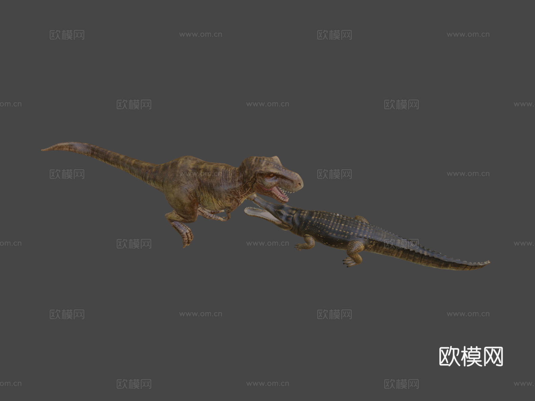 霸王龙对战帝王鳄su模型