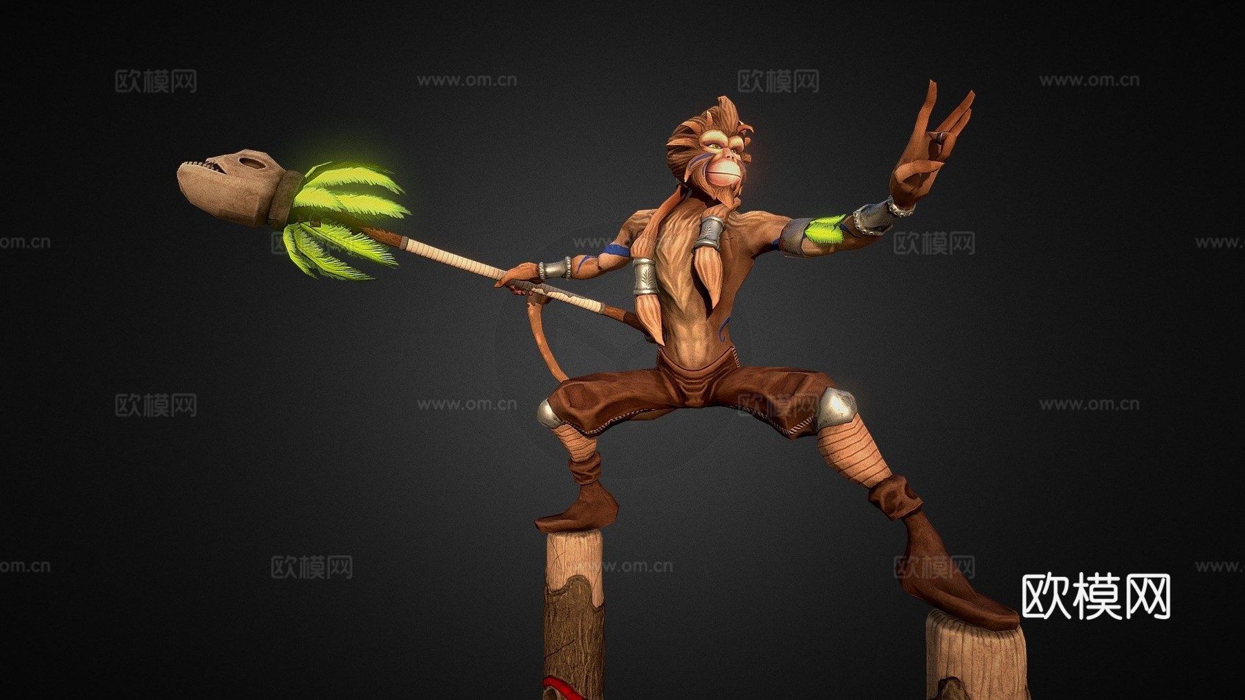 美猴王角色PBRsu模型下载（渲染图1）