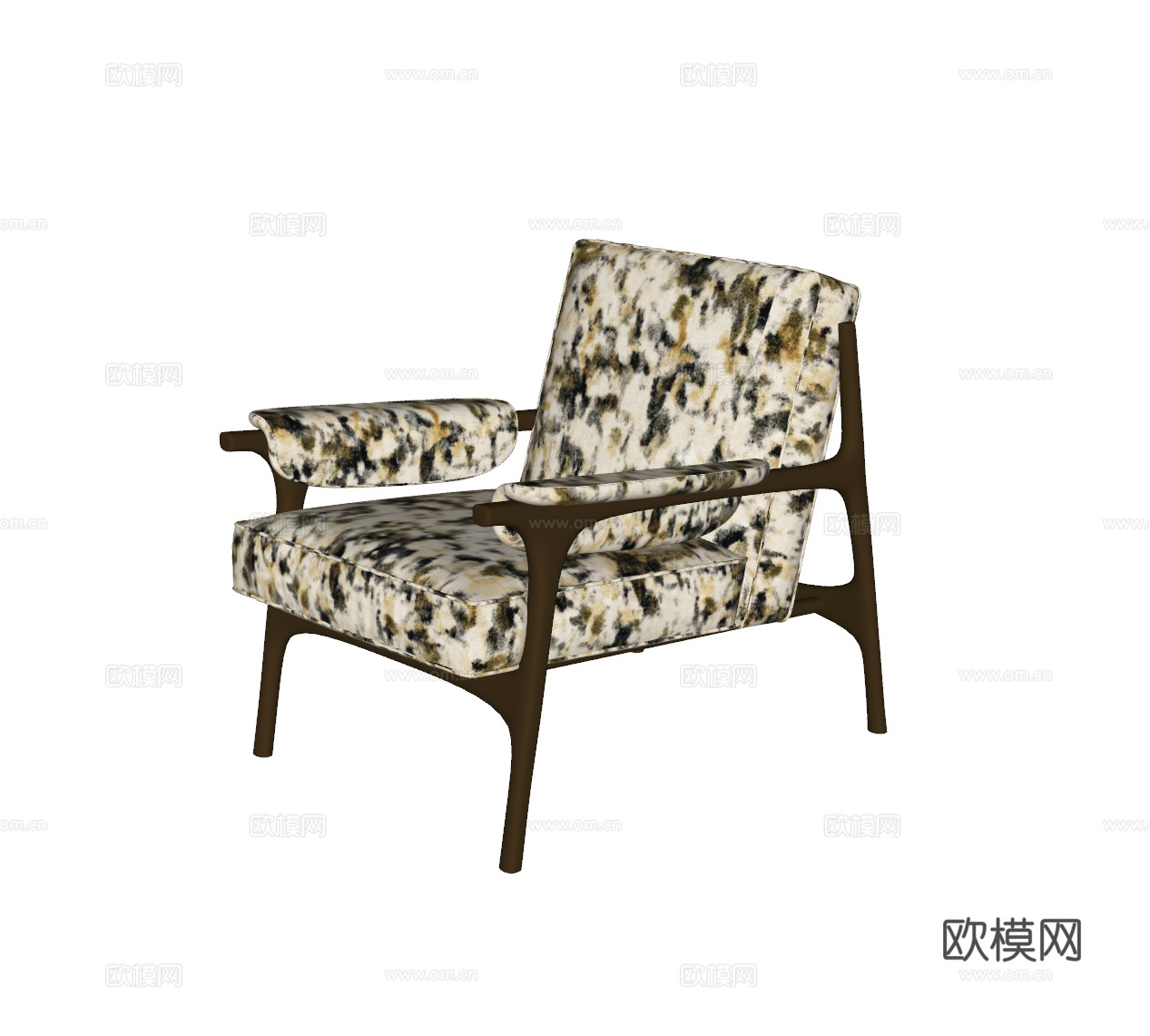意式轻奢休闲椅su模型下载（渲染图2）