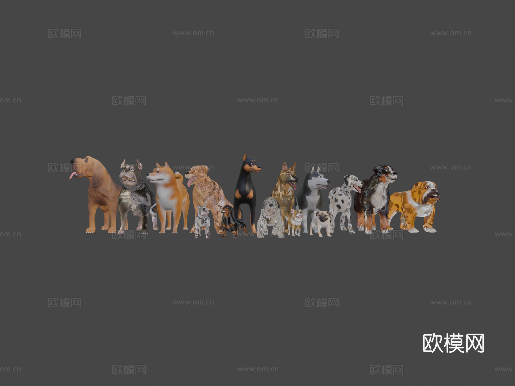 风格化犬只捆绑版su模型下载（渲染图7）