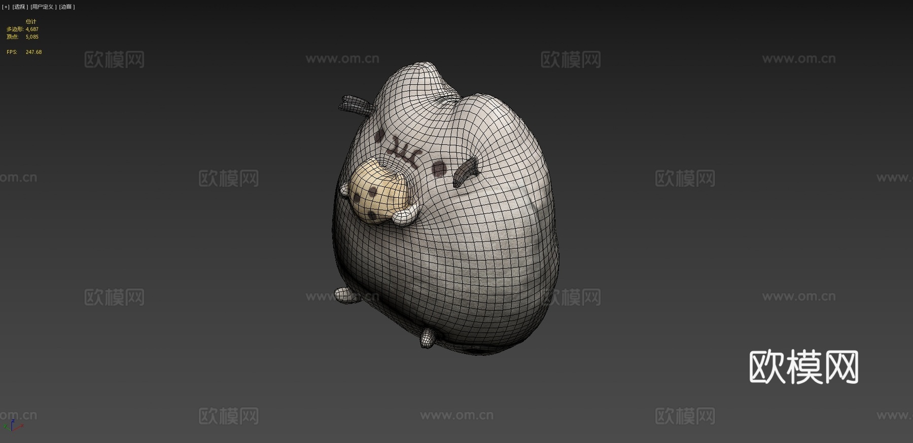 胖吉猫su模型下载（渲染图4）