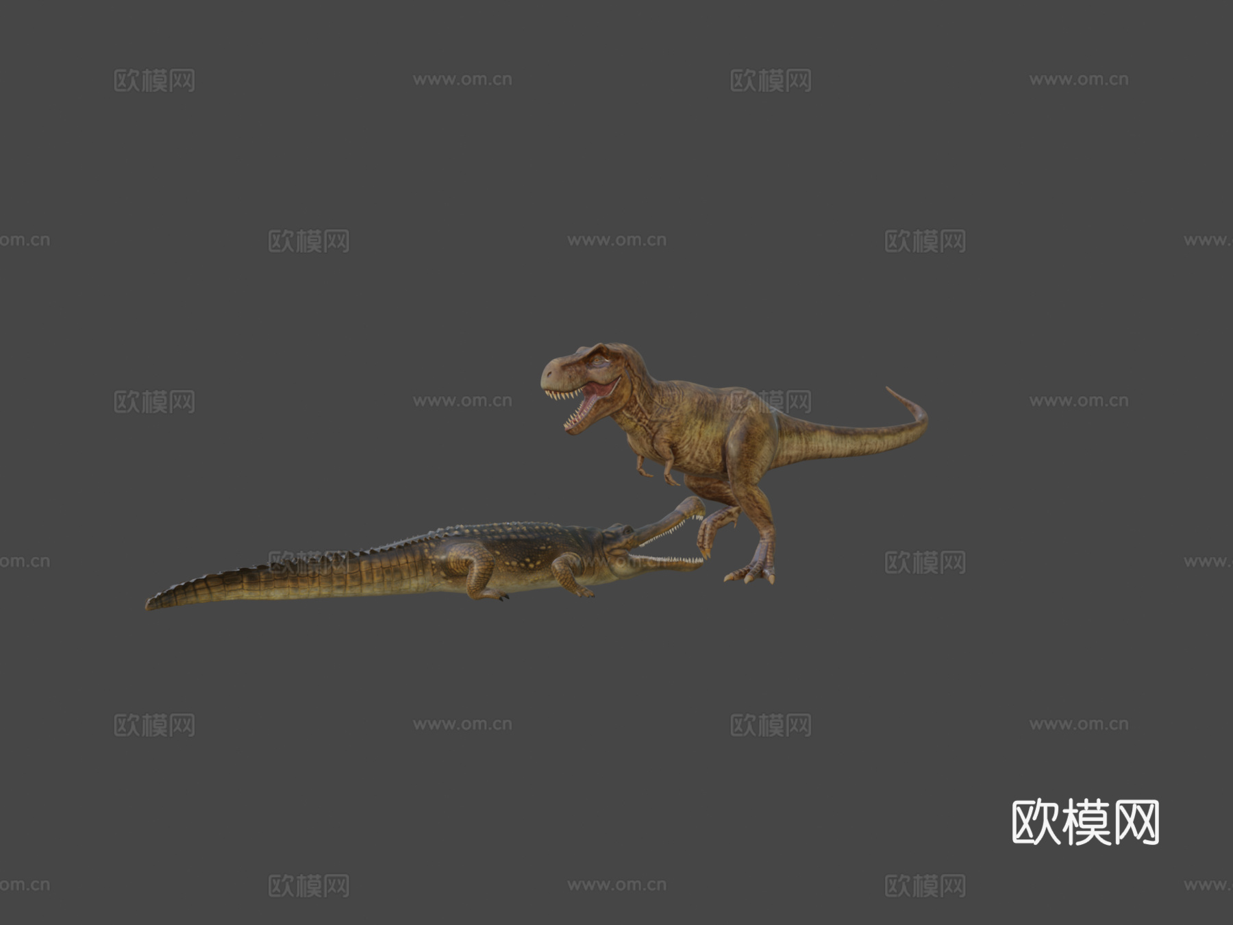 霸王龙对战帝王鳄su模型