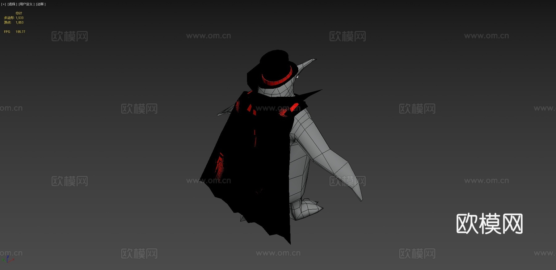 德古拉企鹅头像su模型