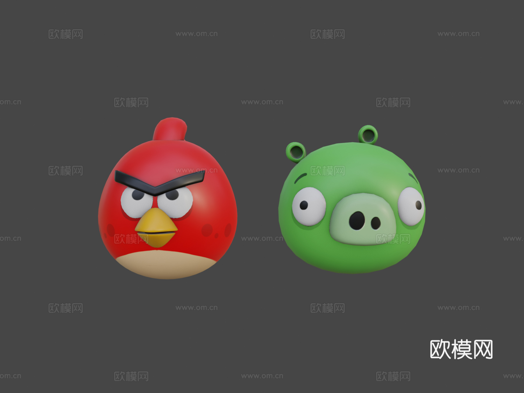 愤怒的小鸟角色集su模型下载（渲染图7）