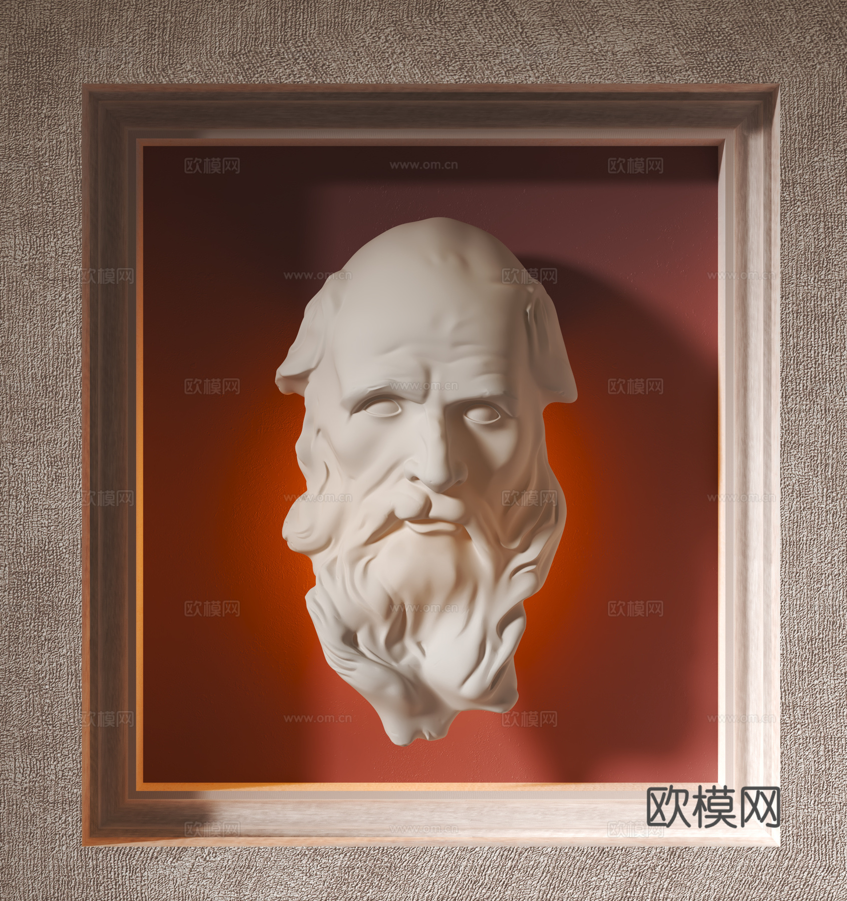 现代墙饰挂件su模型下载（渲染图1）