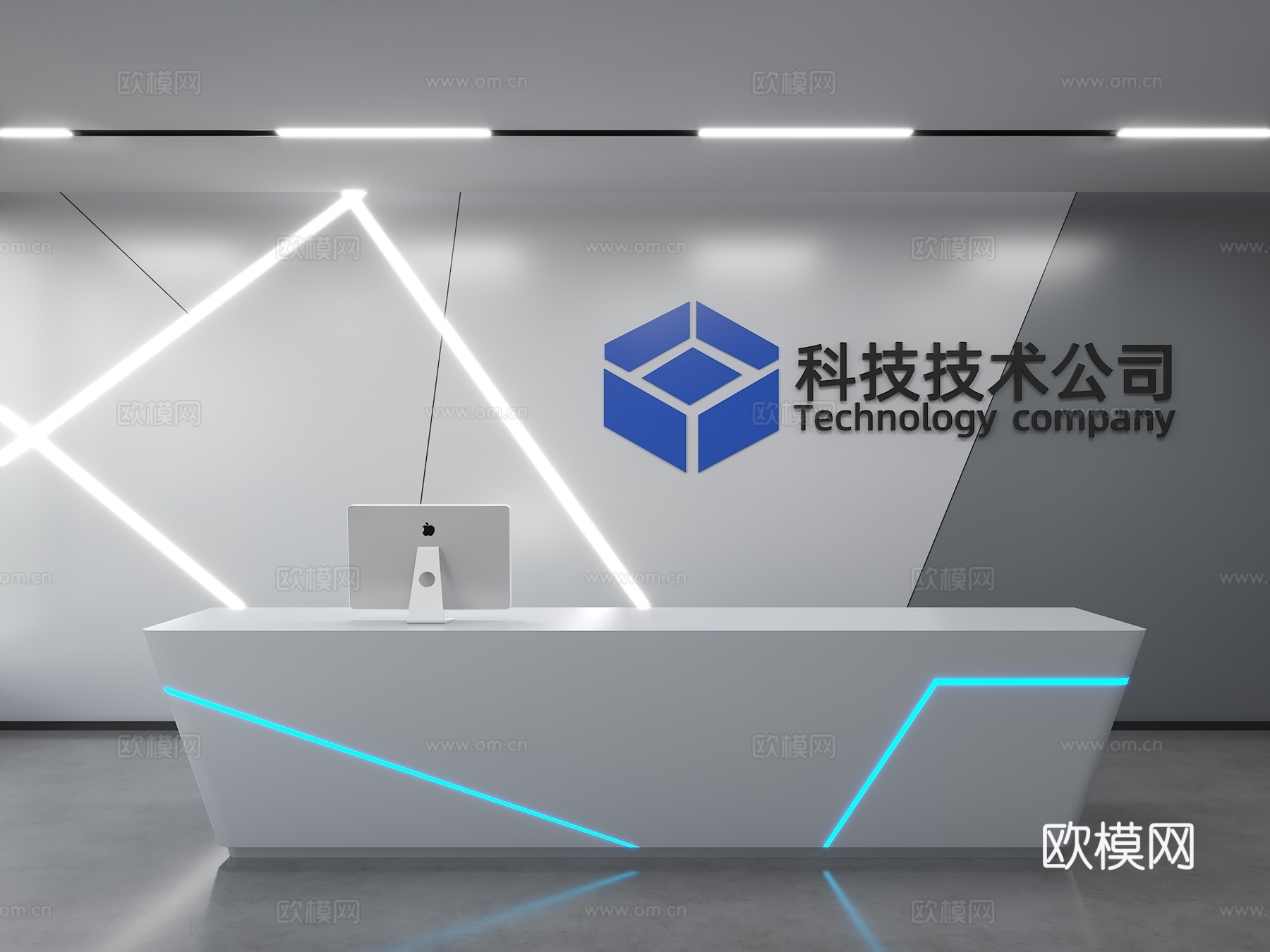 现代背景墙 前台背景墙 公司形象墙 接待背景墙 科技背景墙su模型