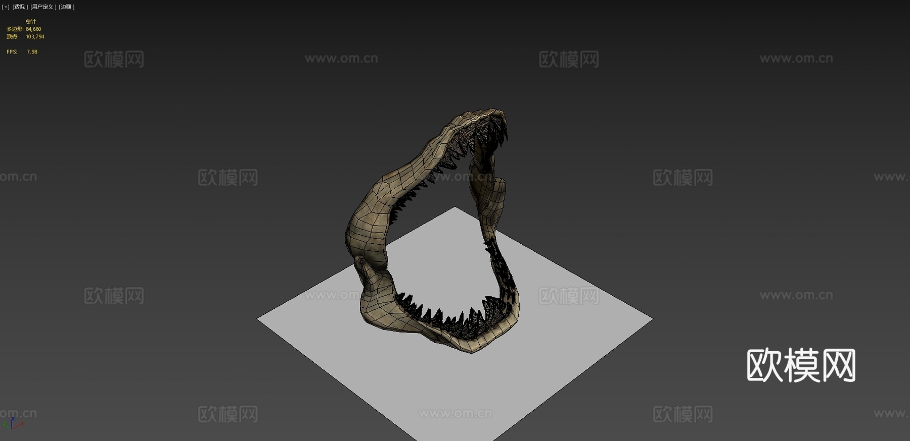 鲨鱼牙su模型下载（渲染图4）