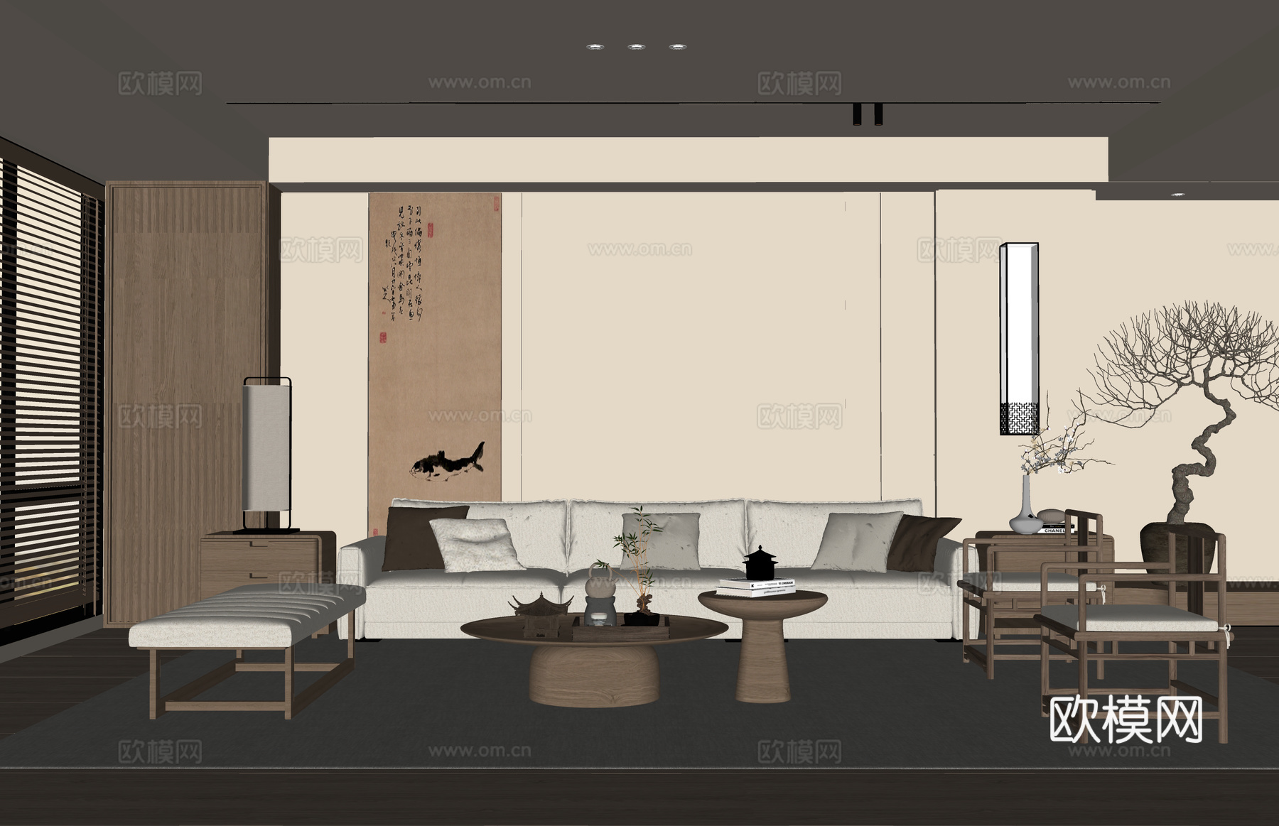 客厅 门窗 餐厅 卫生间su模型下载