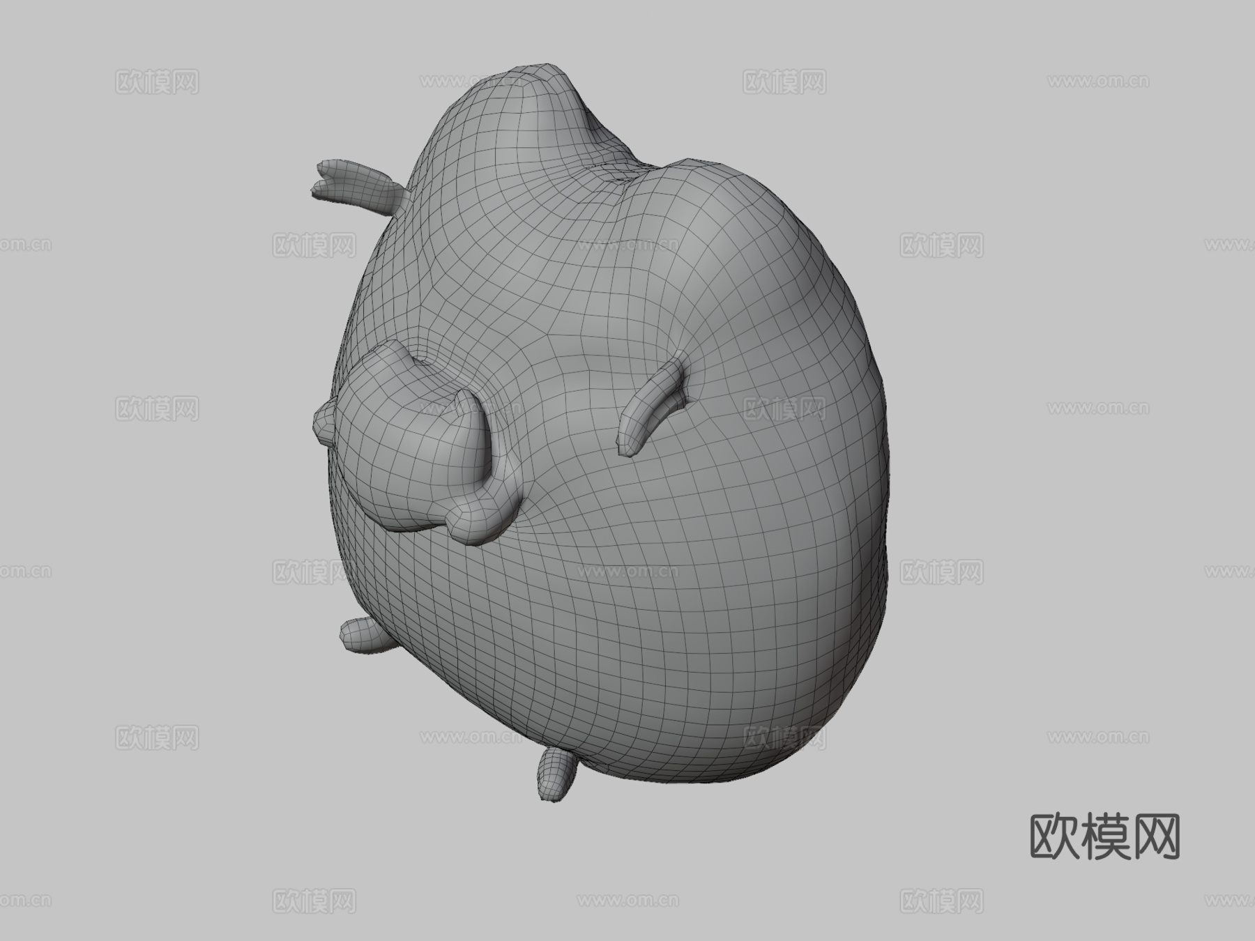 胖吉猫su模型下载（渲染图3）
