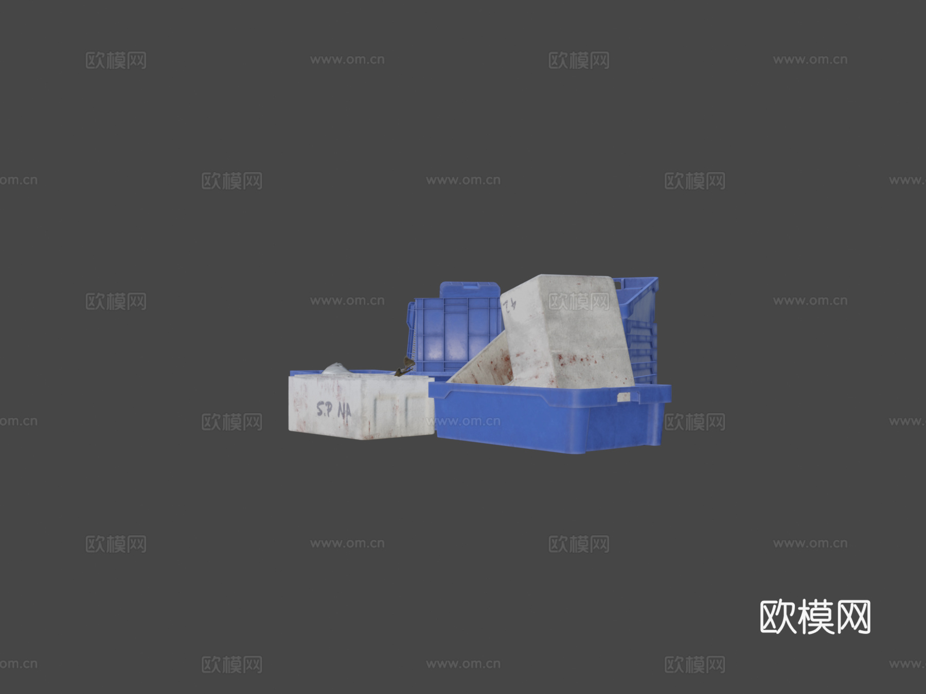 渔用塑料箱su模型
