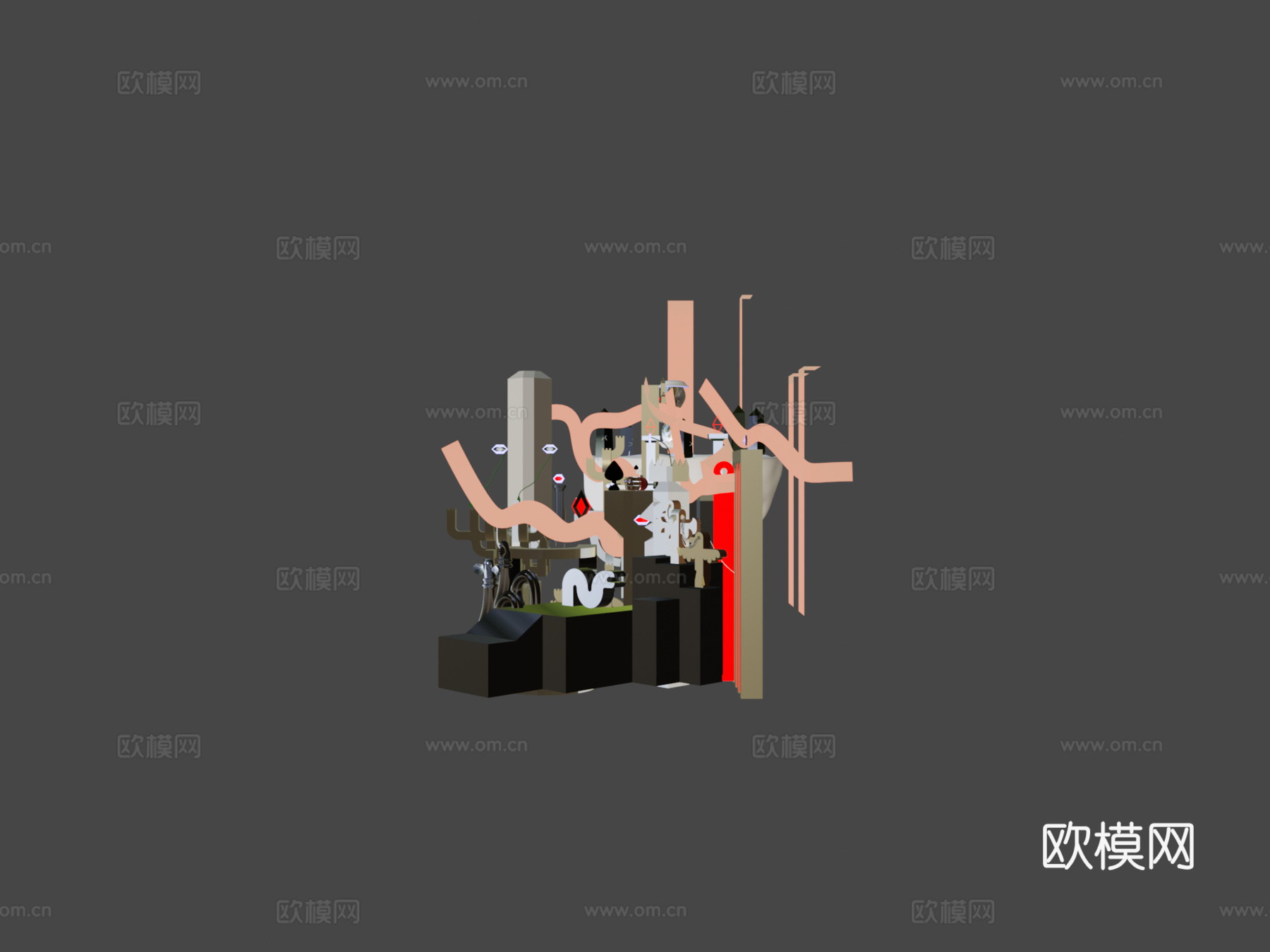 风洞全动画su模型