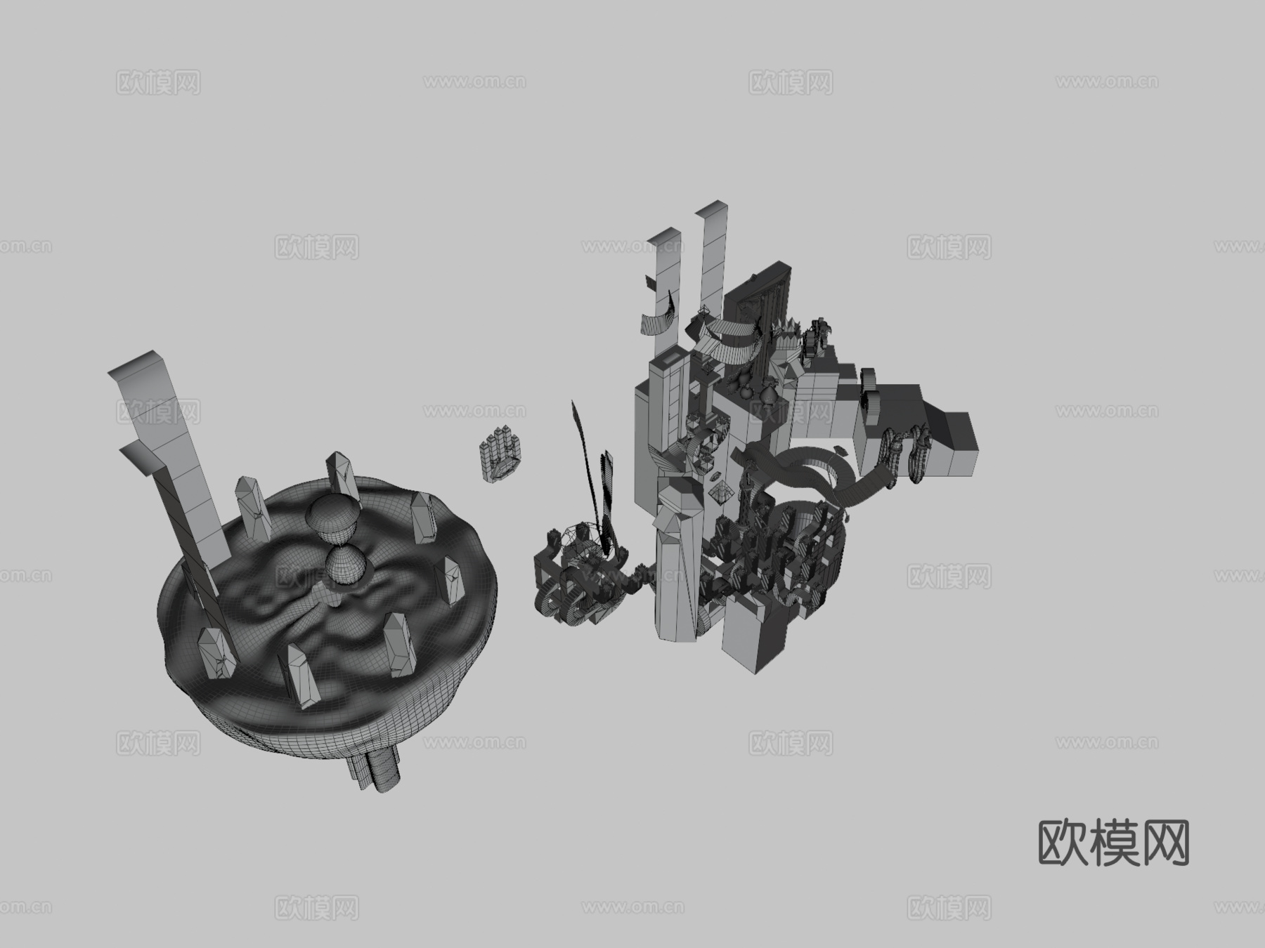 风洞全动画su模型