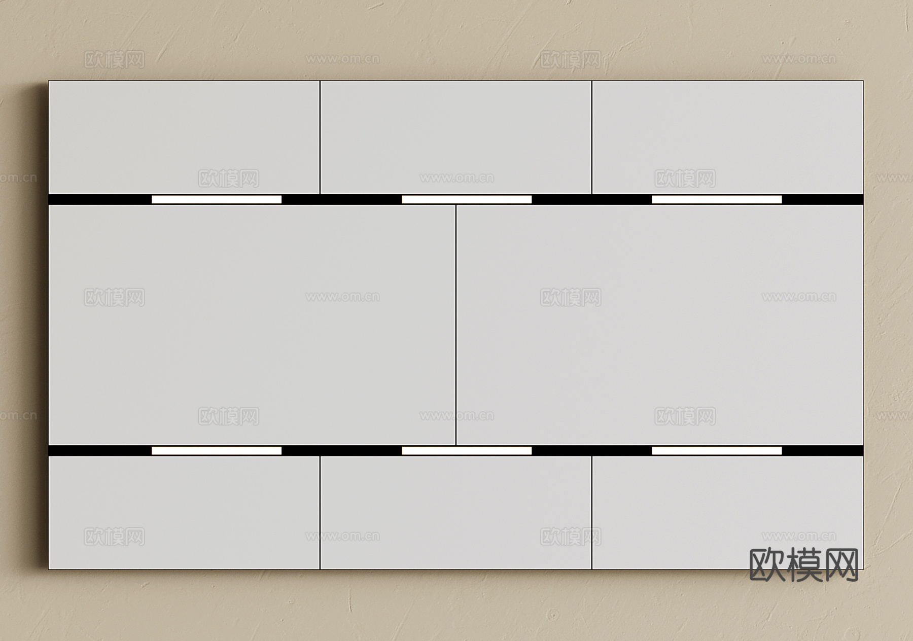 现代蜂窝大板吊顶 集成吊顶 无主灯吊顶su模型下载（渲染图1）