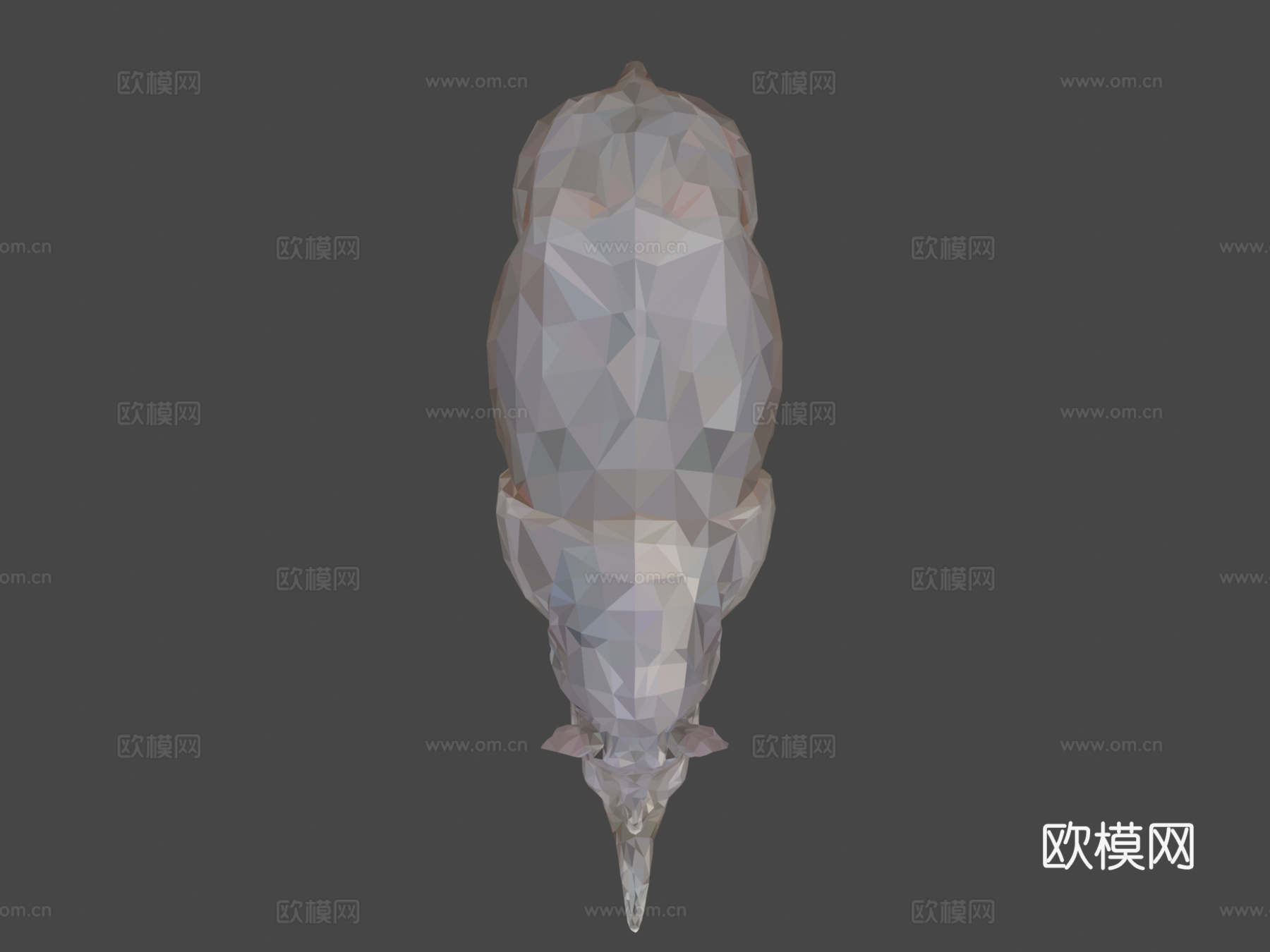低多边形艺术非洲动物犀牛su模型