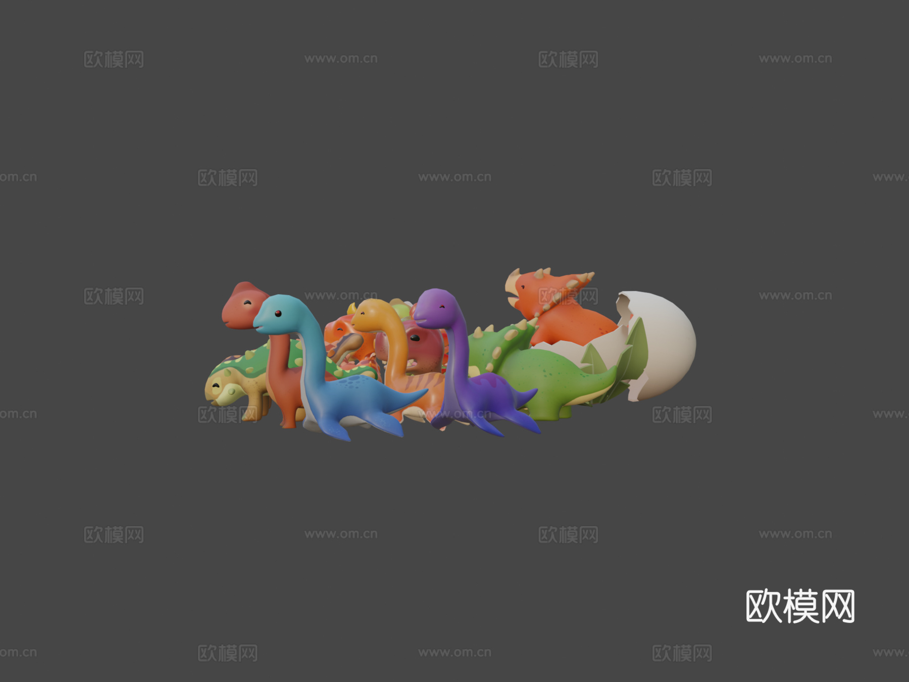 卡通恐龙套装合集su模型