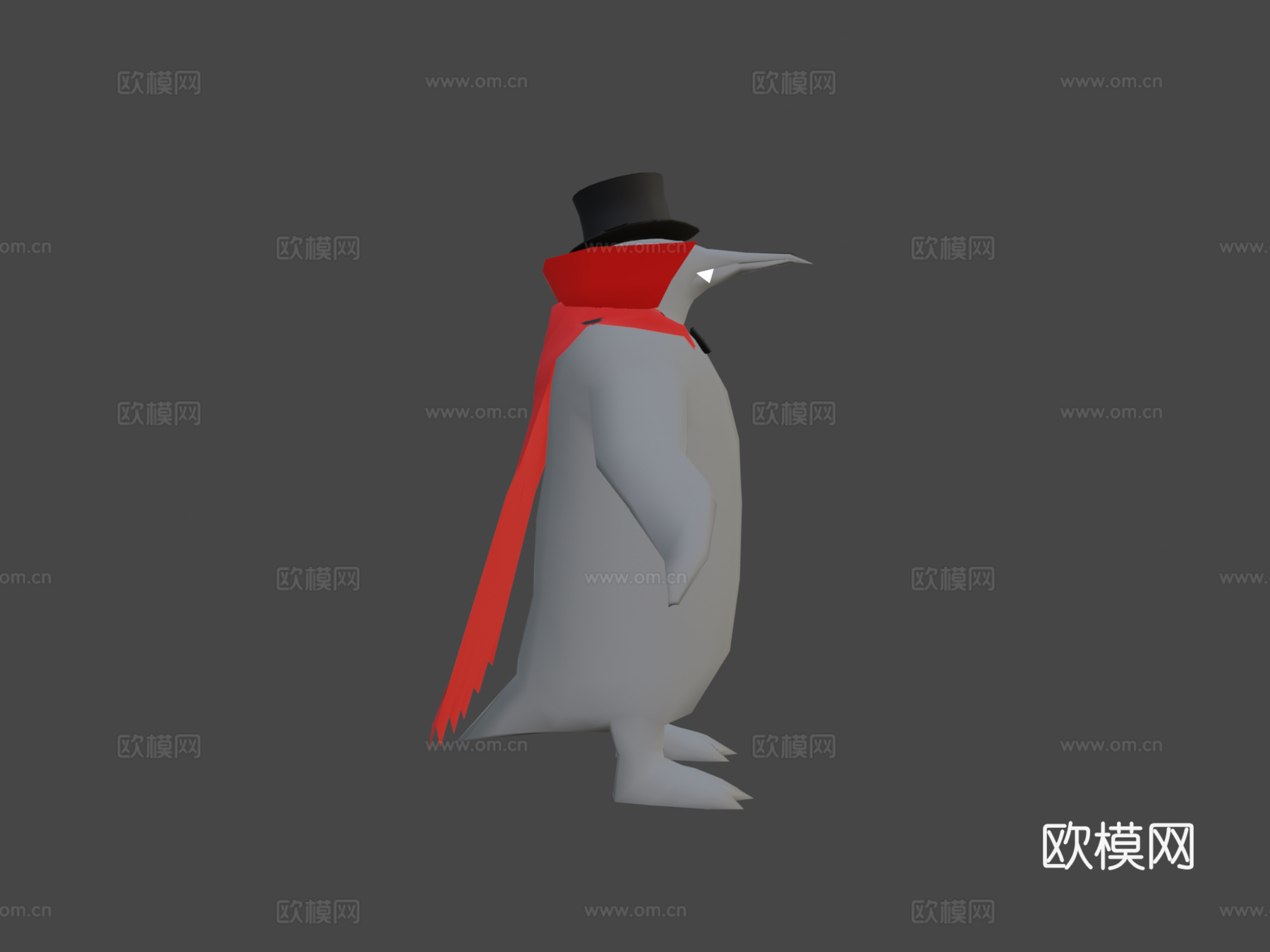 德古拉企鹅头像su模型