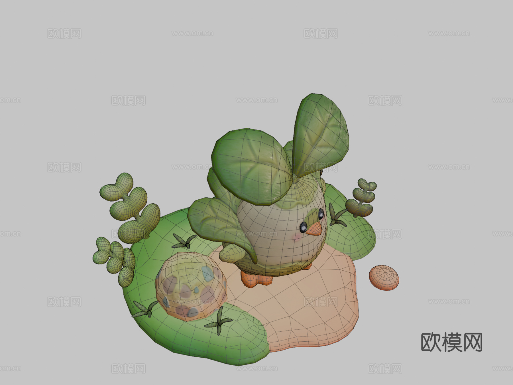 可爱白菜复活节快乐su模型