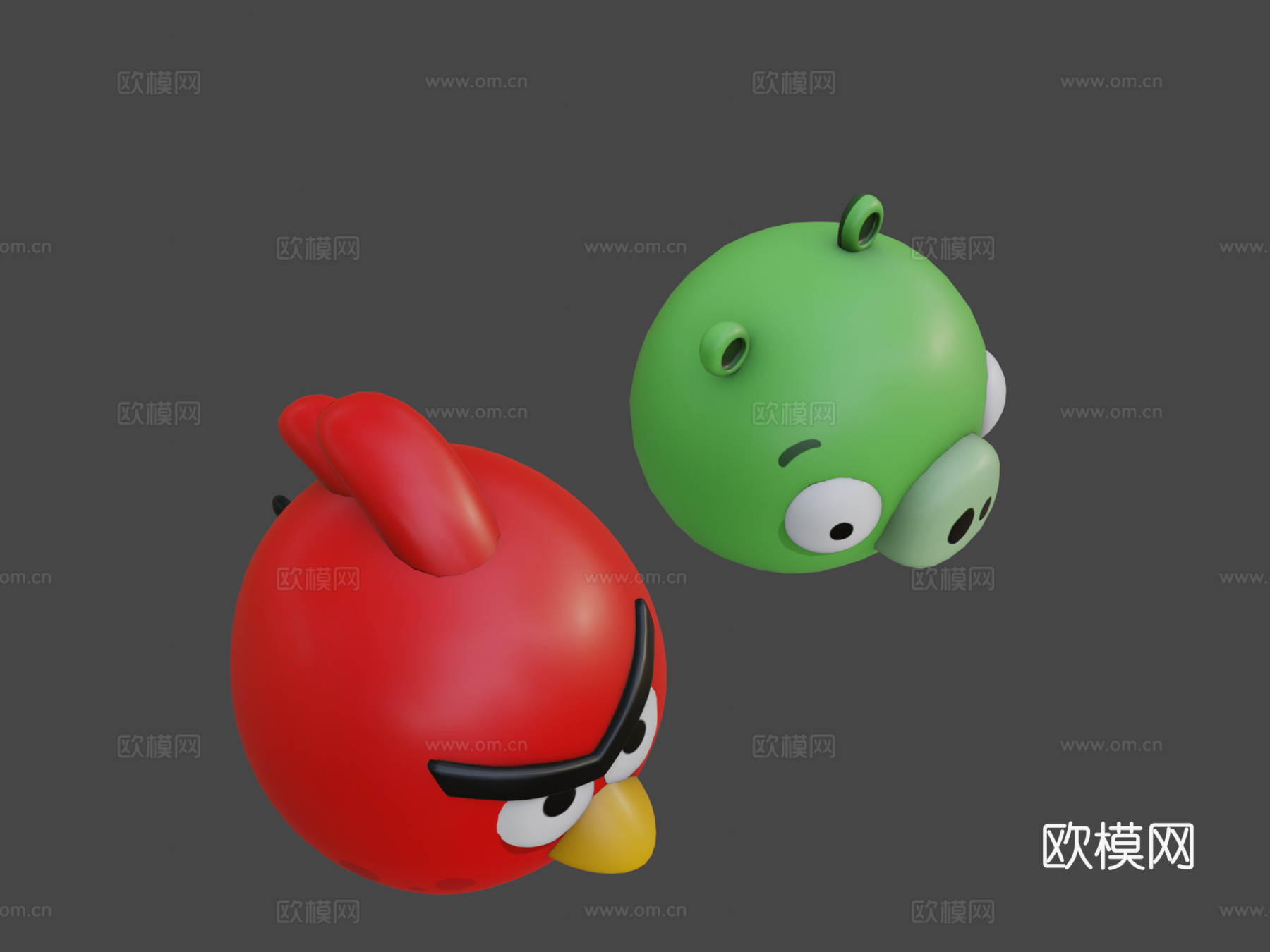 愤怒的小鸟角色集su模型下载（渲染图8）