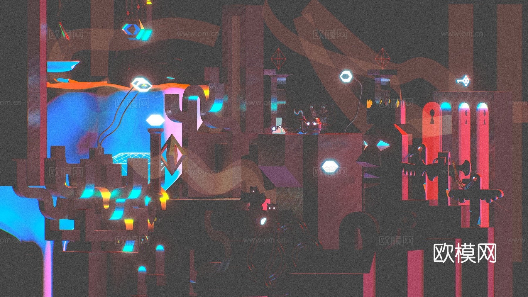 风洞全动画su模型