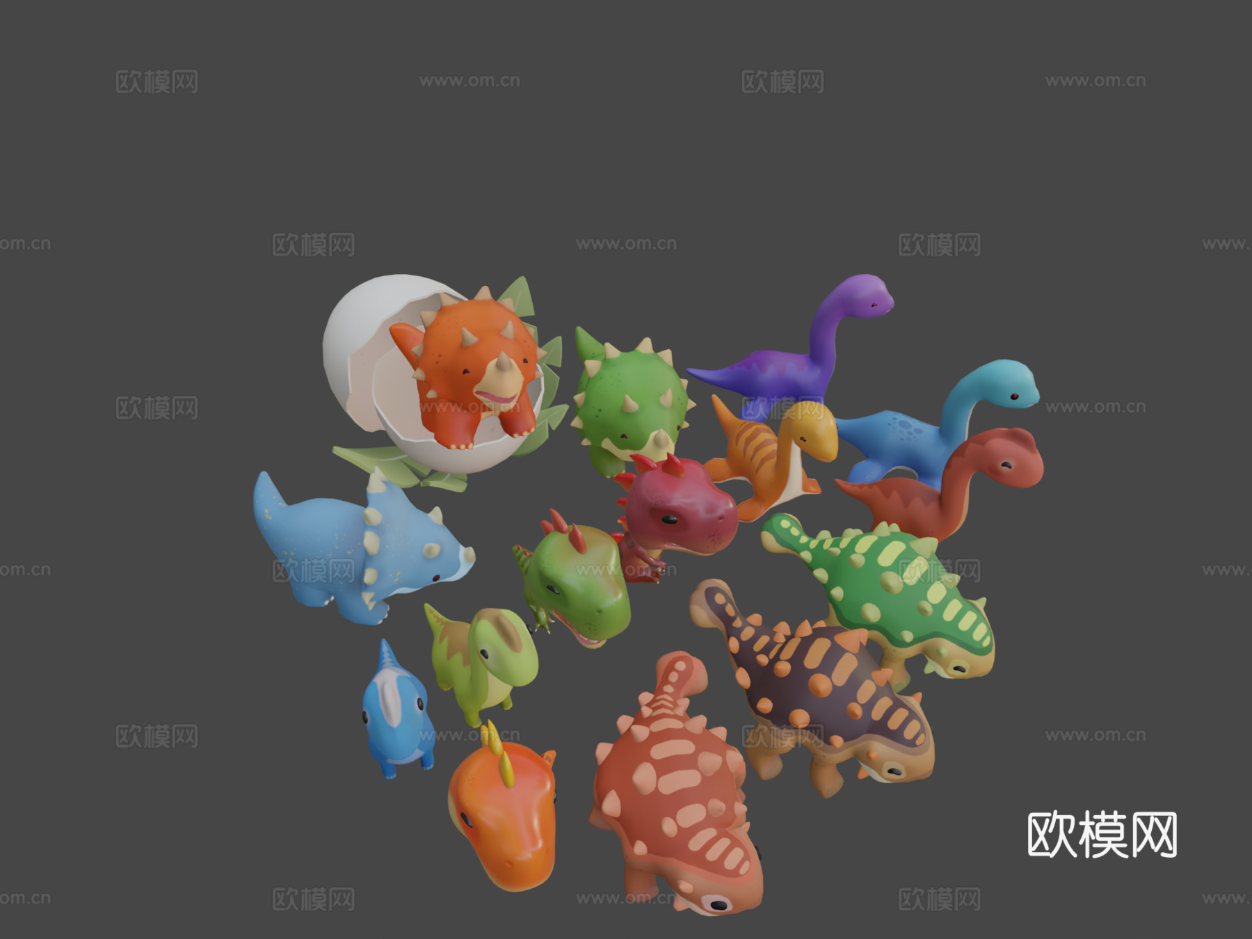 卡通恐龙套装合集su模型