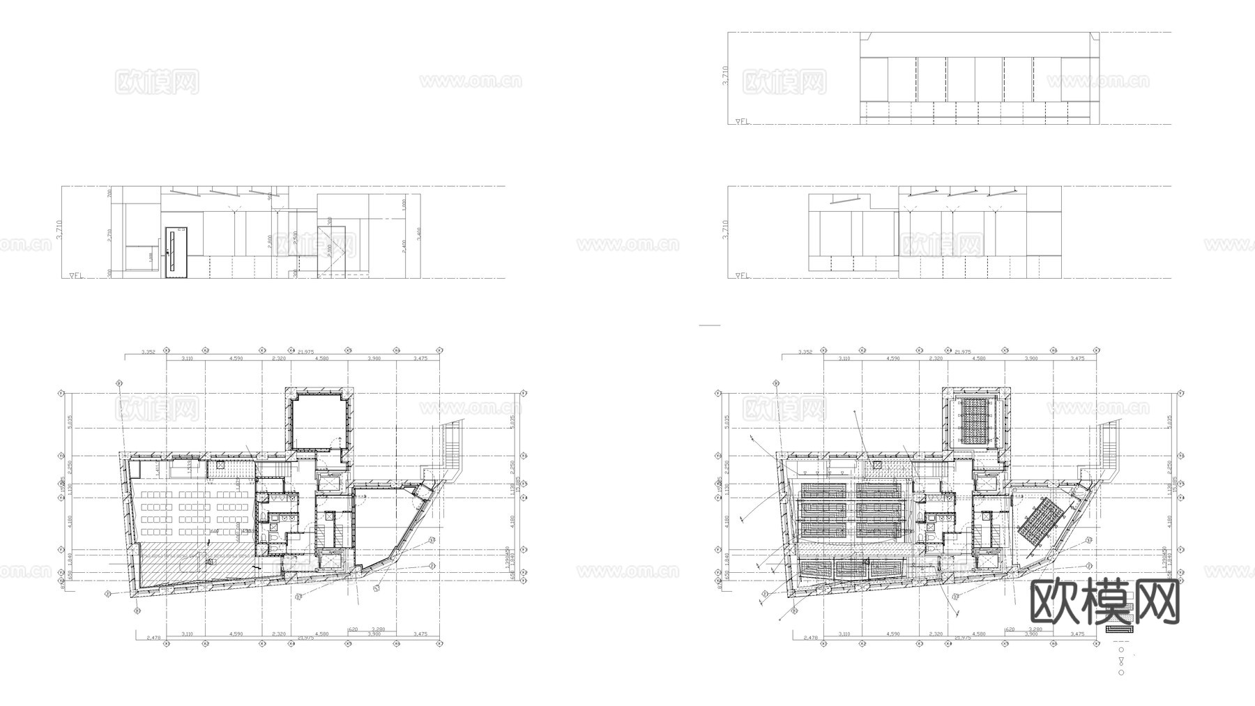 音乐厅教室平面图cad施工图下载