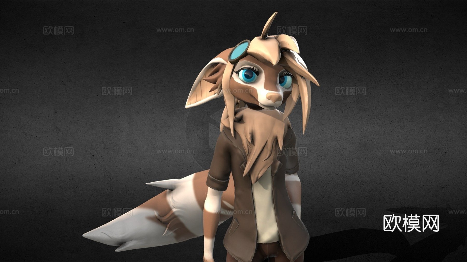 旋律角色雕塑su模型下载（渲染图1）