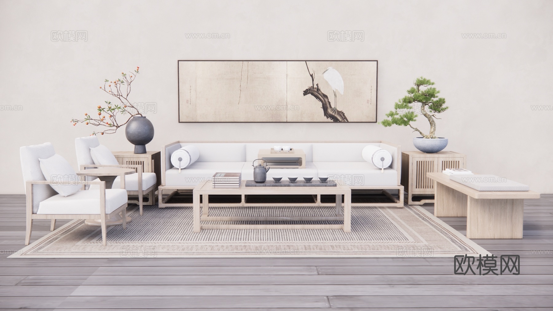 卫生间 门窗 卧室 餐厅 客厅 家装 厨房su模型下载（渲染图1）