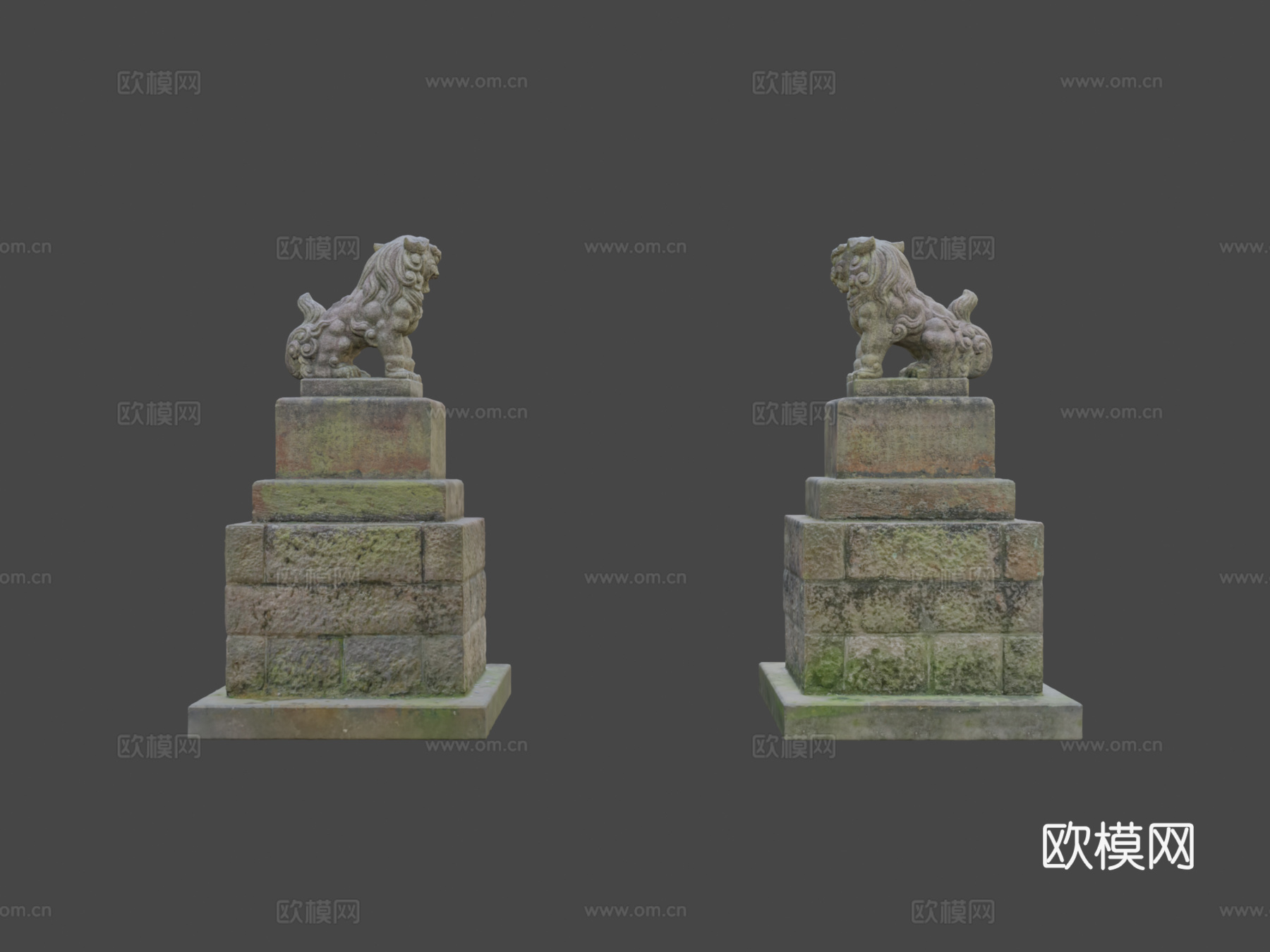 神社双狛犬1守护狮su模型下载（渲染图8）