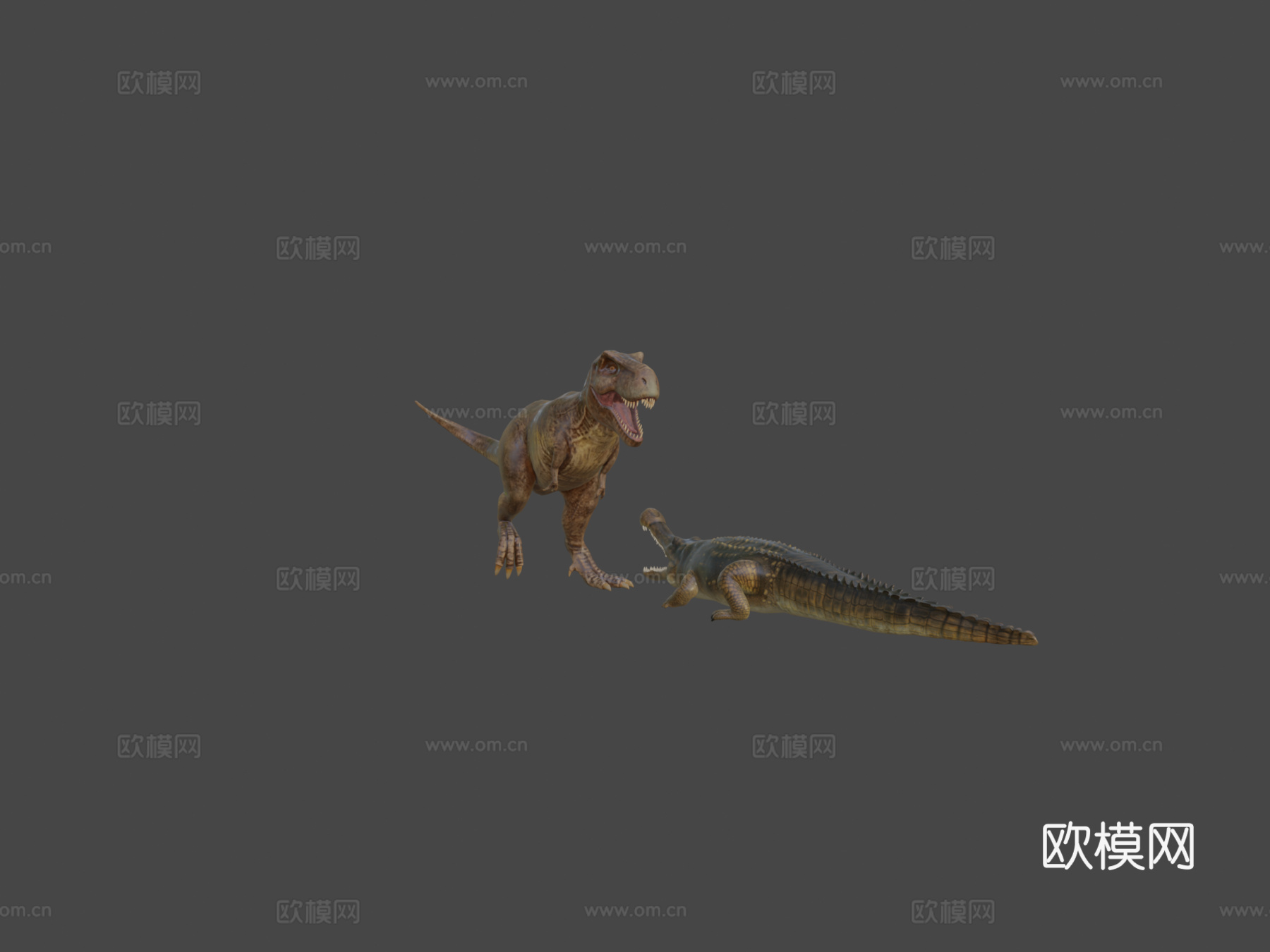 霸王龙对战帝王鳄su模型