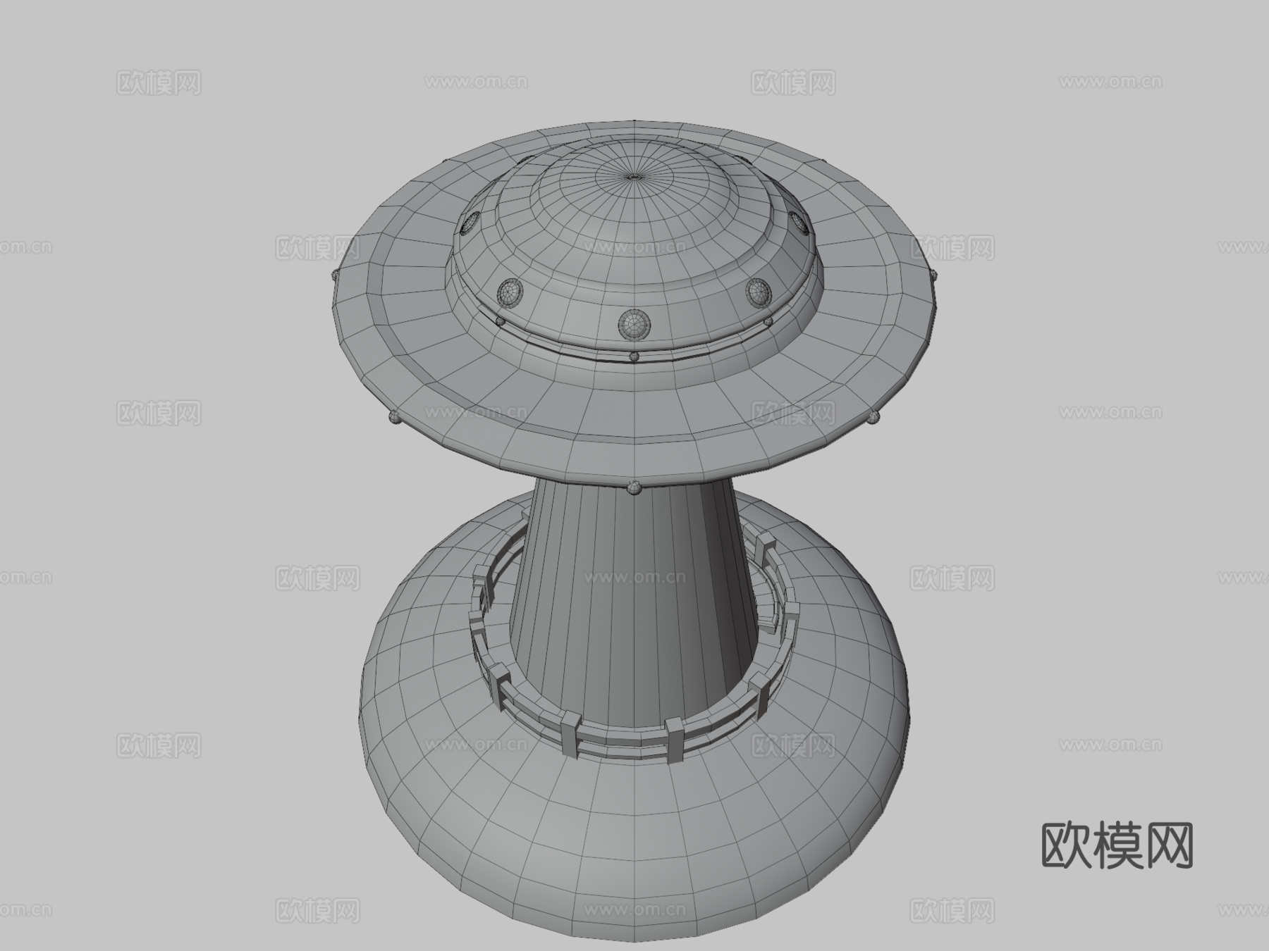 UFO绑架猪群su模型下载（渲染图3）