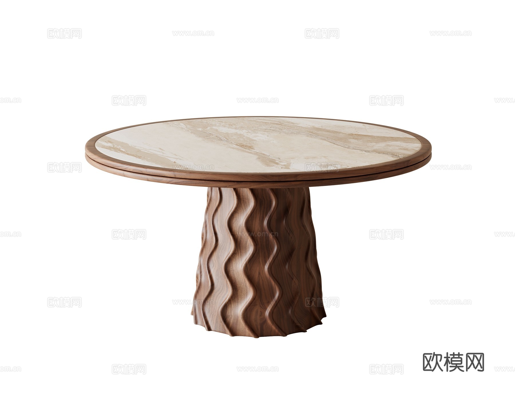 中古风餐桌3d模型下载