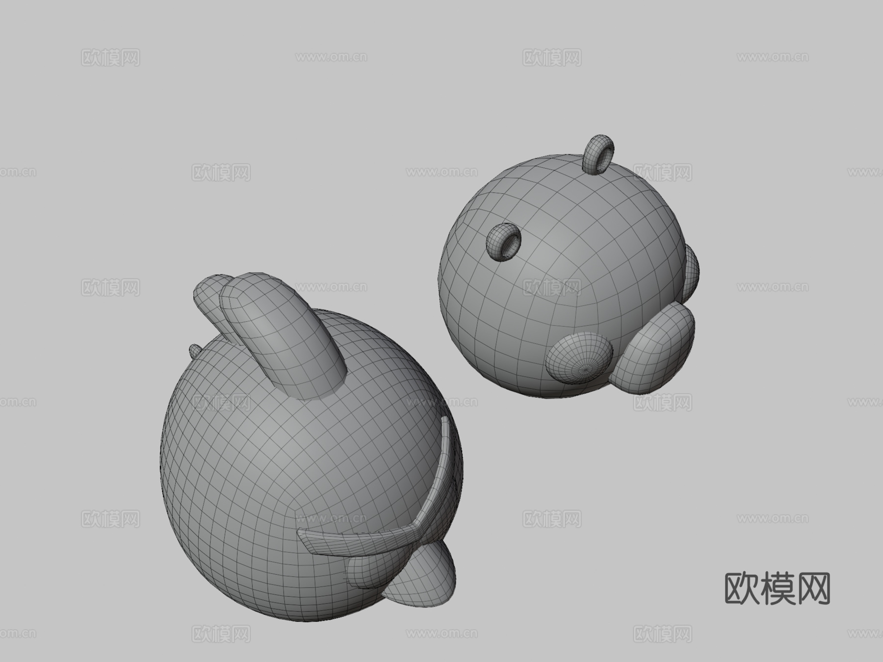 愤怒的小鸟角色集su模型下载（渲染图4）