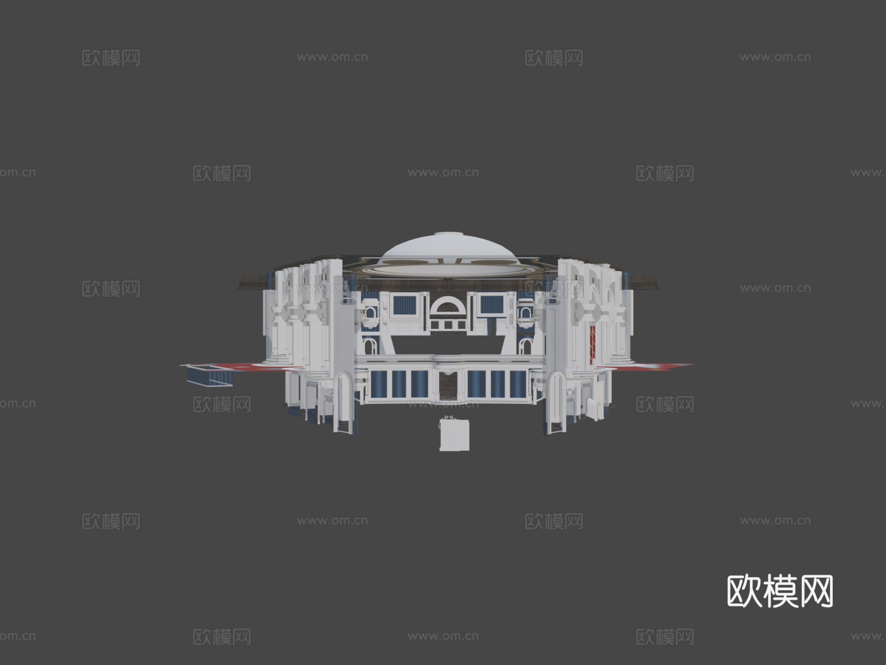 游乐时光剧院地图su模型下载（渲染图6）