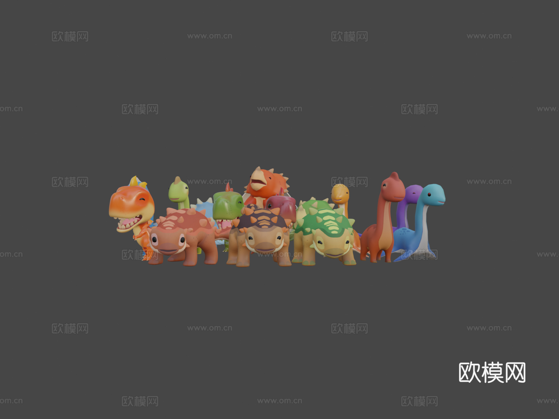 卡通恐龙套装合集su模型