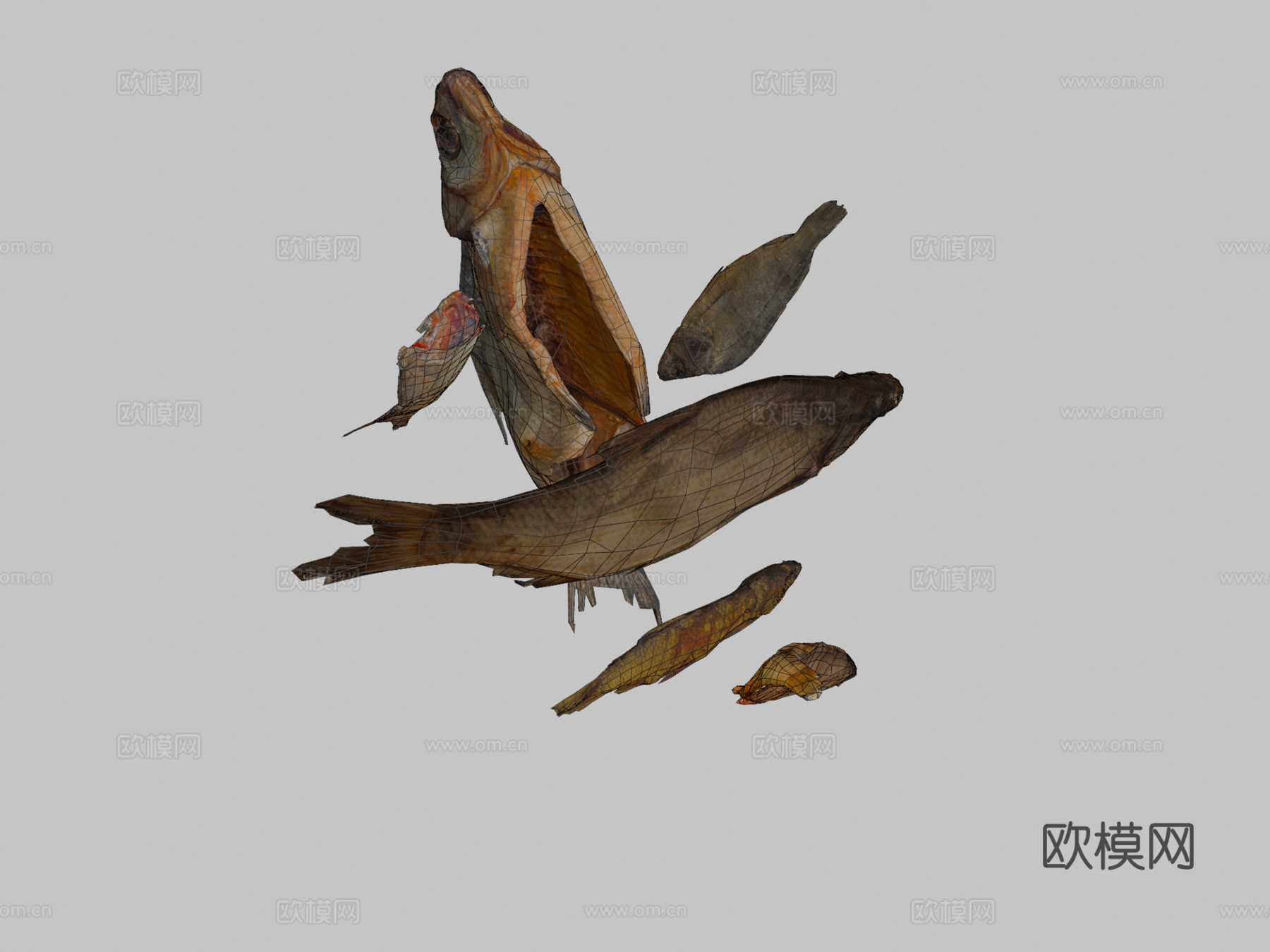 干鱼套装su模型