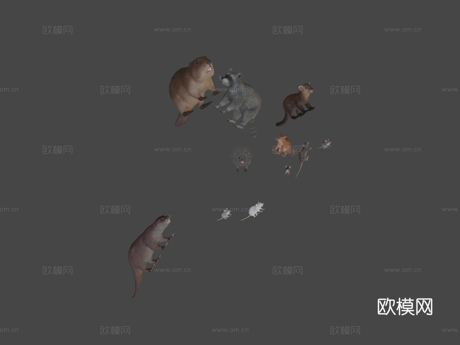 小型动物套装su模型