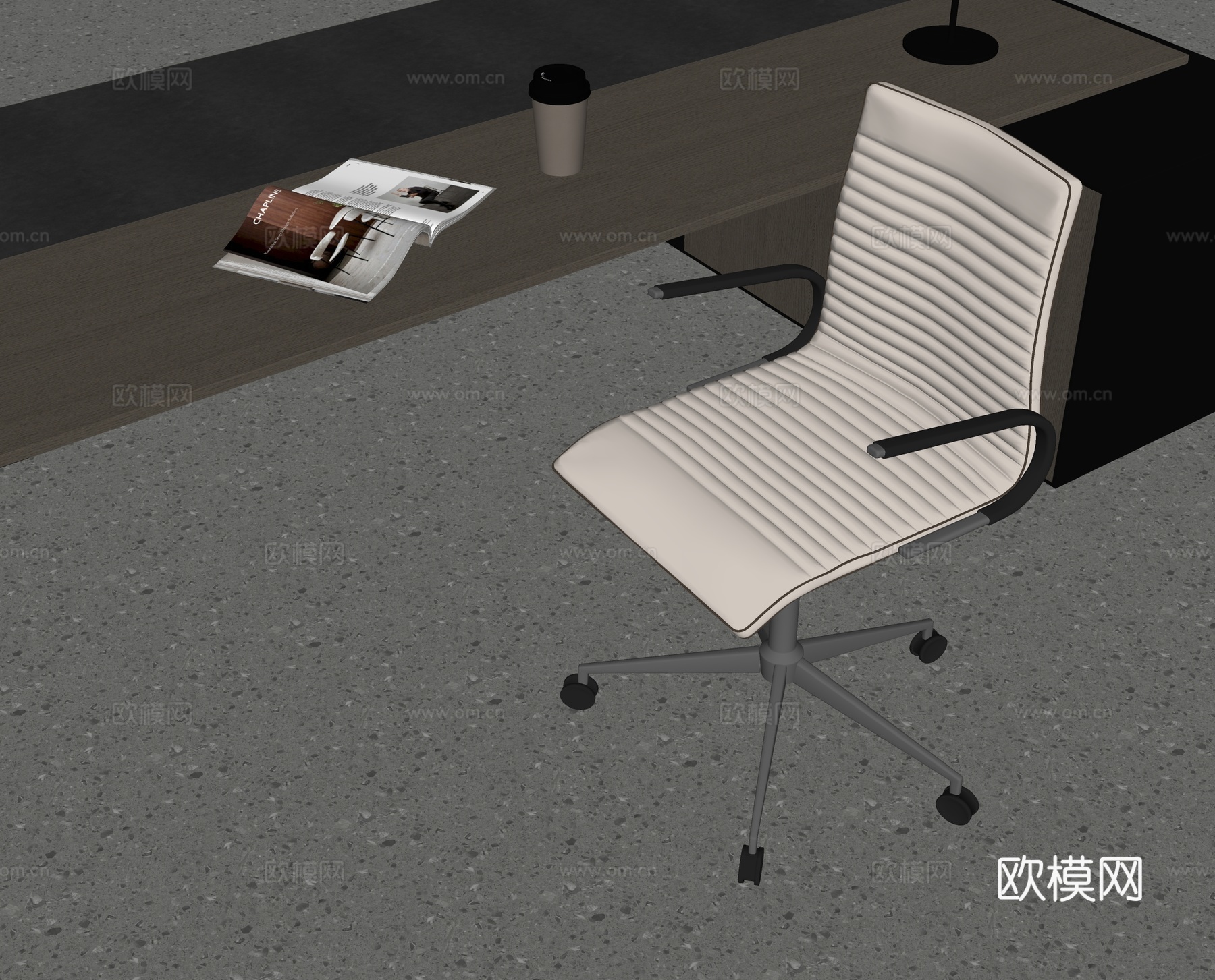 现代办公椅su模型下载（渲染图2）