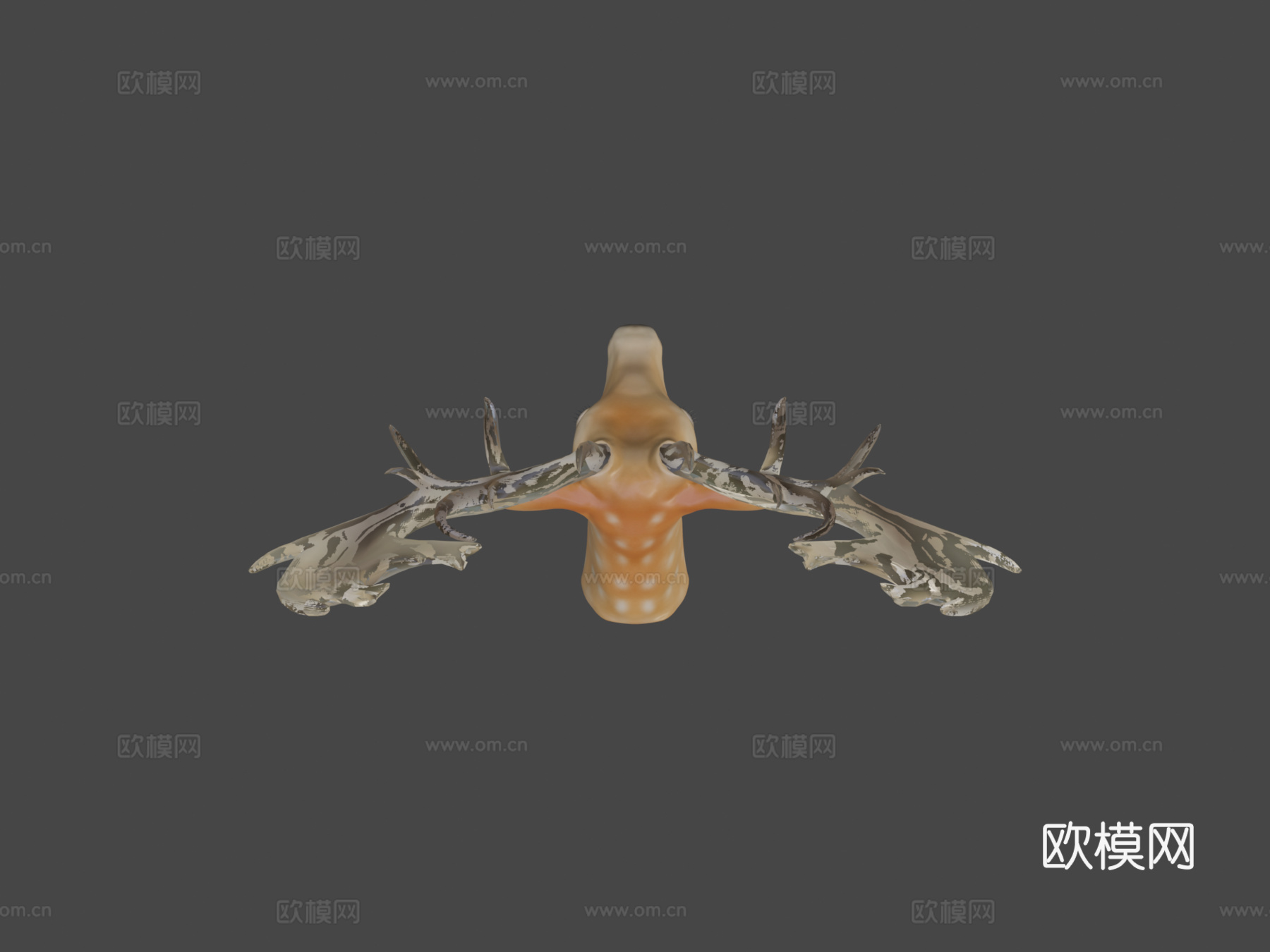 鹿半身像su模型