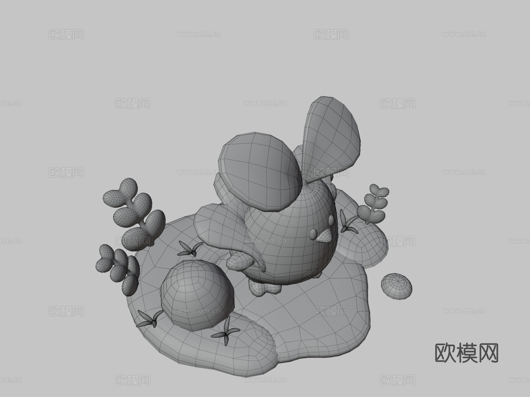 可爱白菜复活节快乐su模型