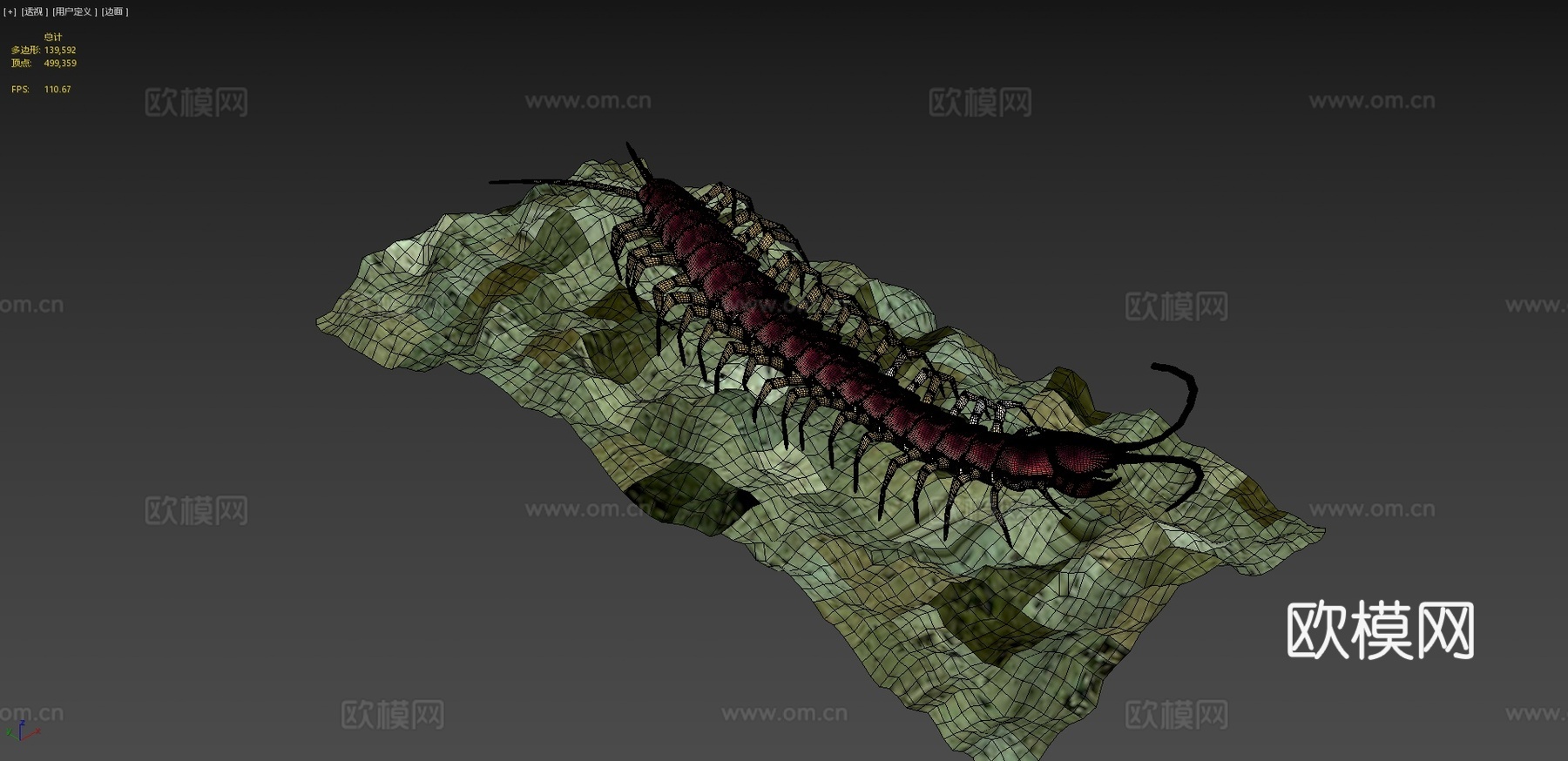 蜈蚣su模型下载（渲染图4）