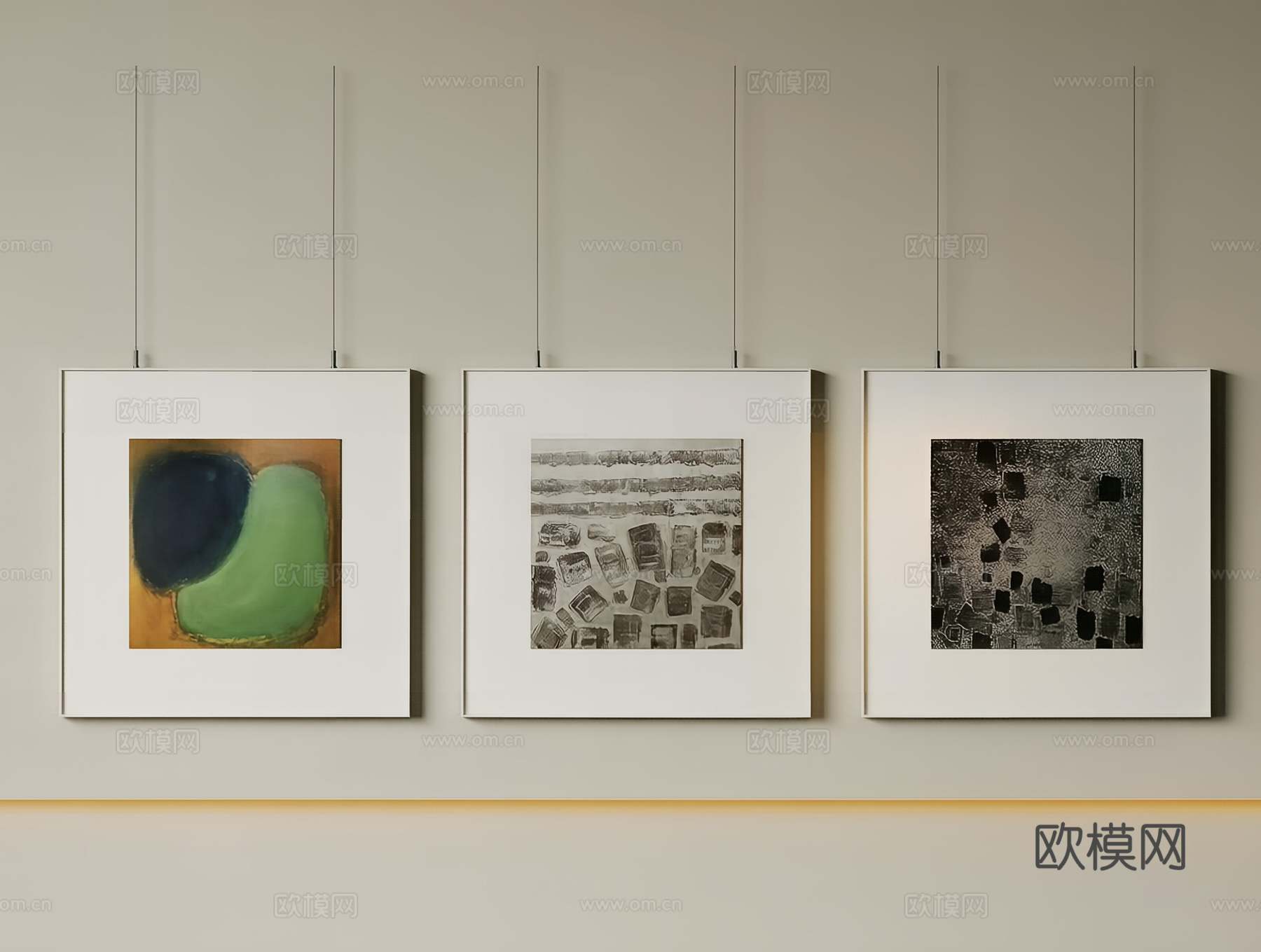 现代挂画 抽象画 风景油画 高端艺术挂画 肌理画3d模型下载