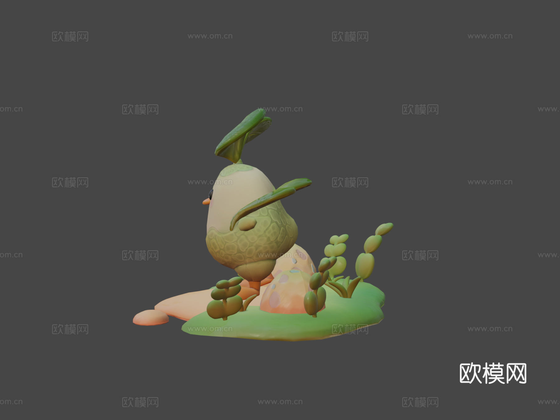 可爱白菜复活节快乐su模型