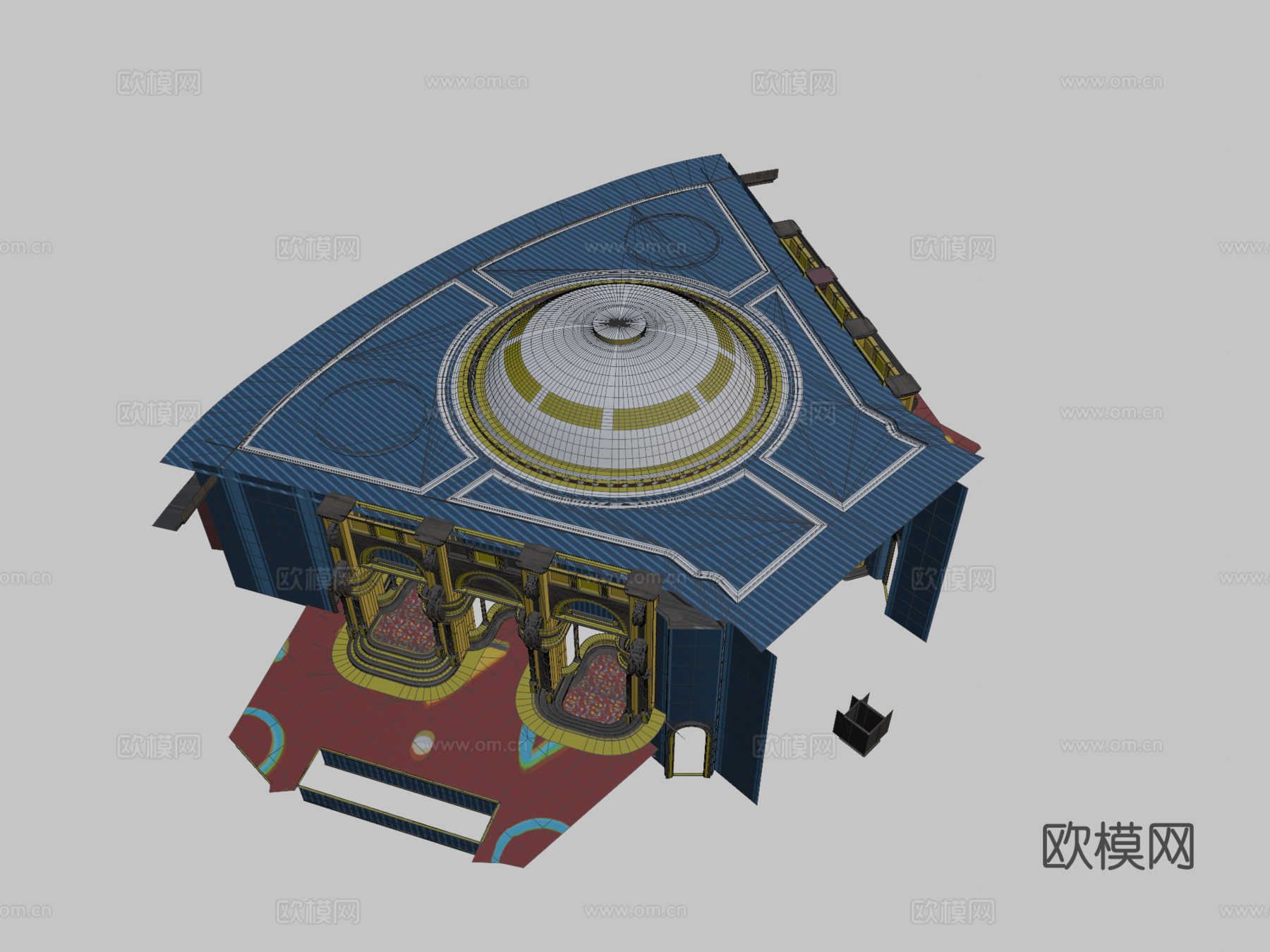 游乐时光剧院地图su模型下载（渲染图2）