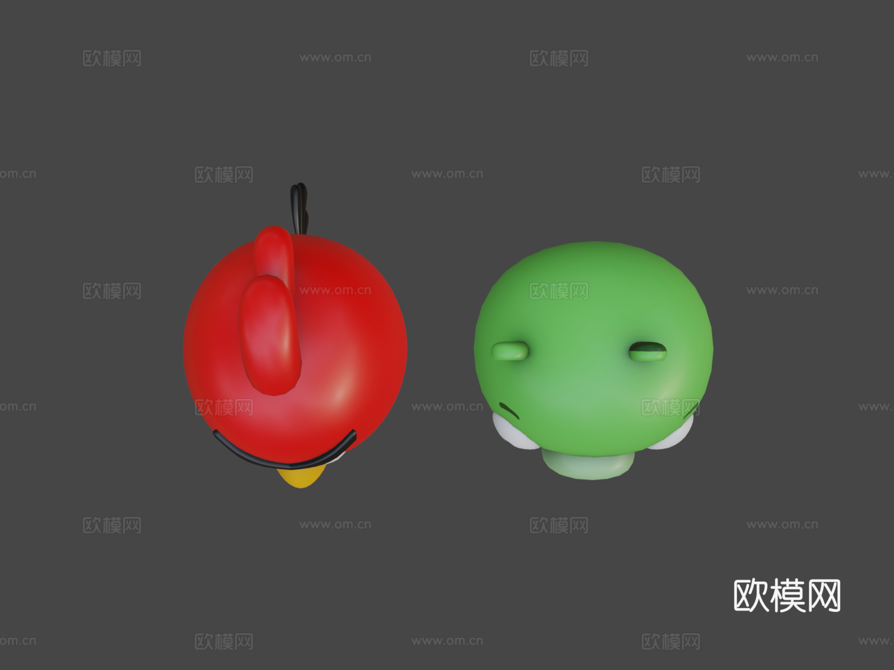 愤怒的小鸟角色集su模型下载（渲染图6）