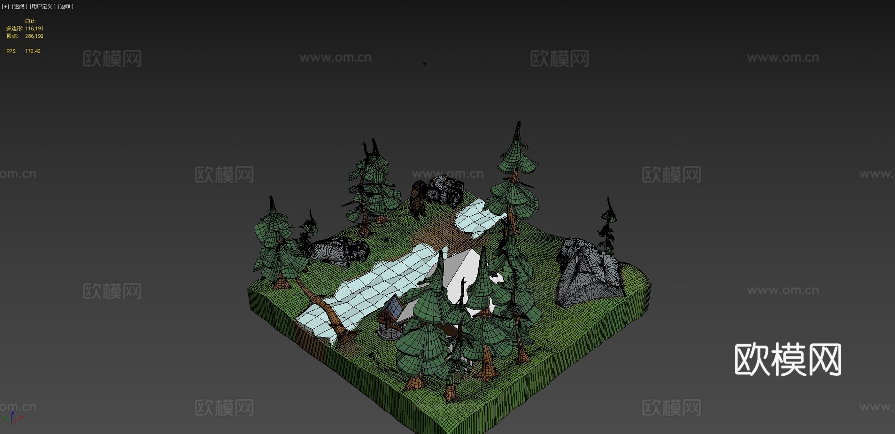 森林立体su模型